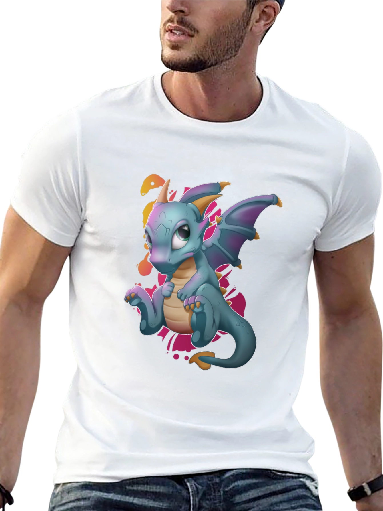 Cute Dragon Graphic Tee - Black T-Shirt