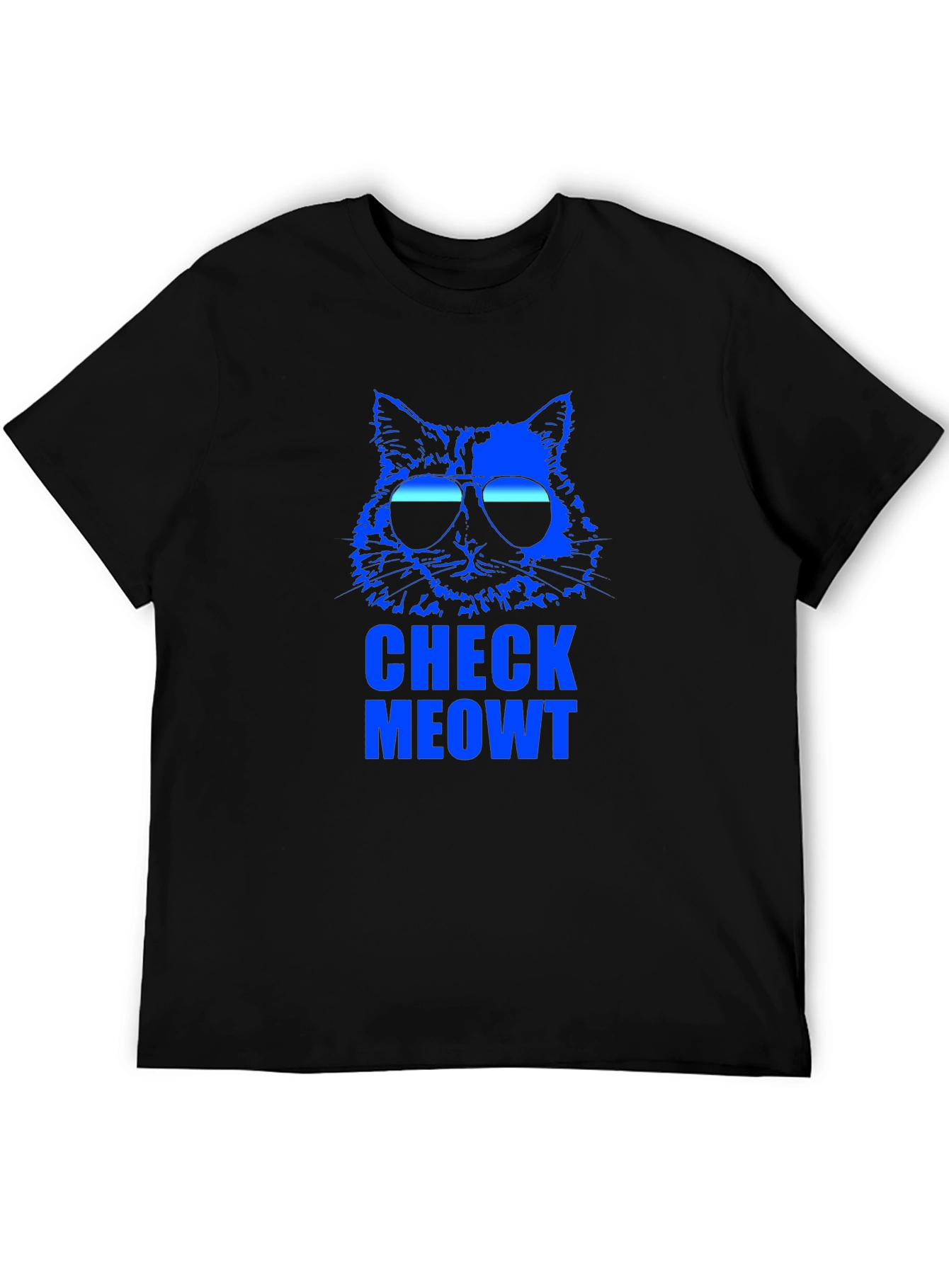 Check Meowt Cat Sunglasses Graphic T-Shirt
