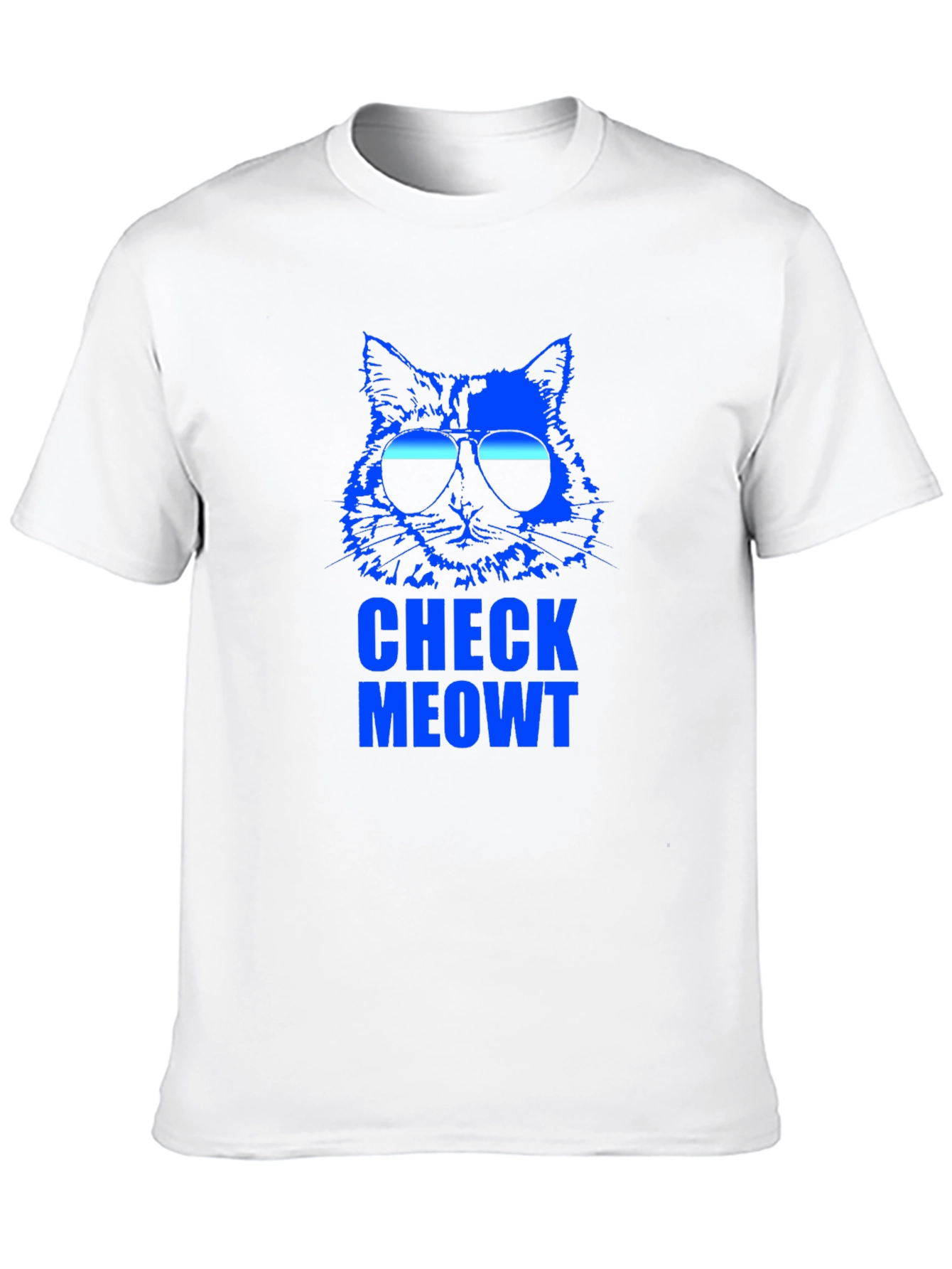 Check Meowt Cat Sunglasses Graphic T-Shirt