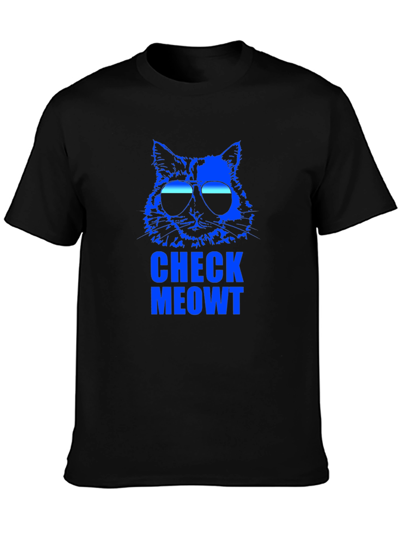 Check Meowt Cat Sunglasses Graphic T-Shirt
