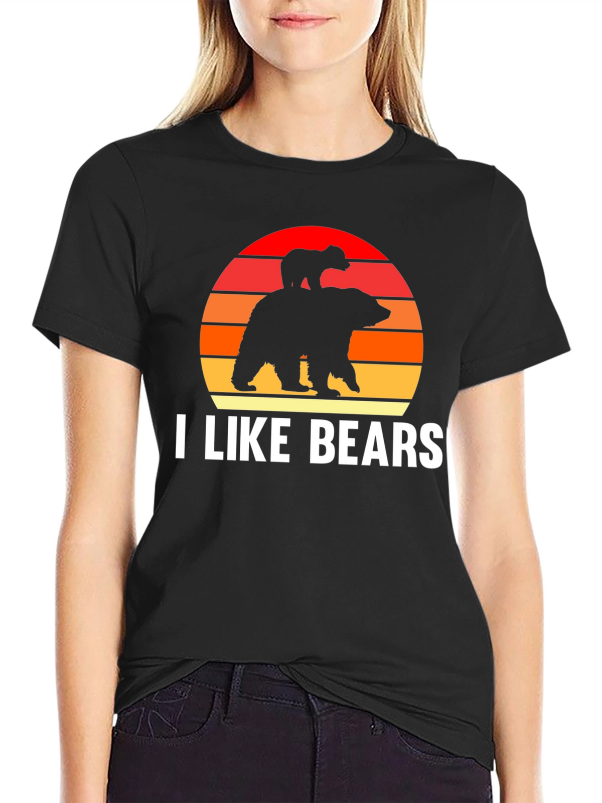 I Like Bears Graphic Tee - Sunset Bear Design