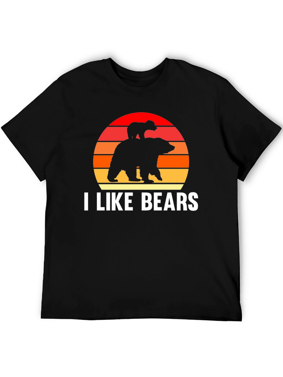 I Like Bears Graphic Tee - Sunset Bear Design