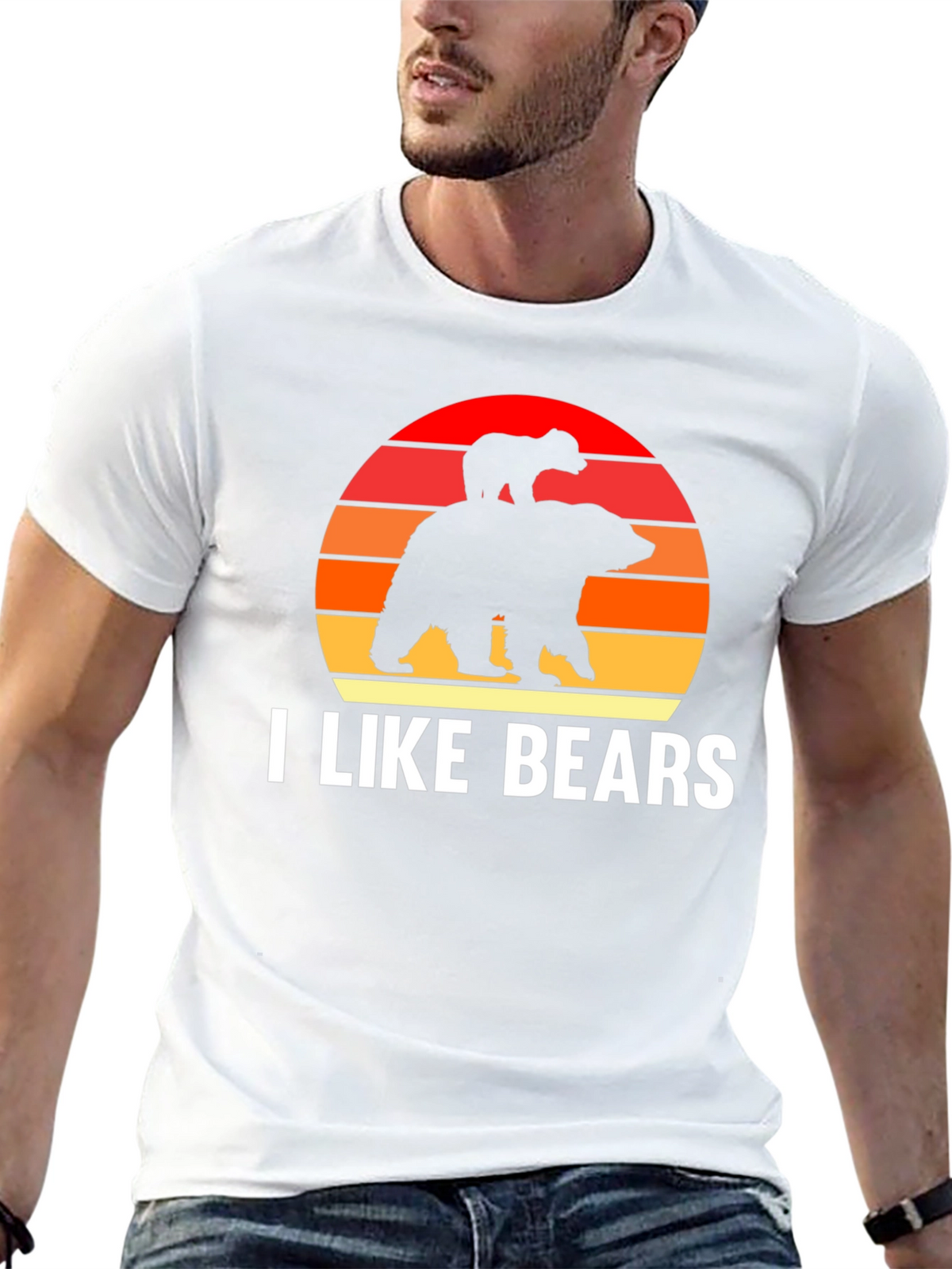 I Like Bears Graphic Tee - Sunset Bear Design