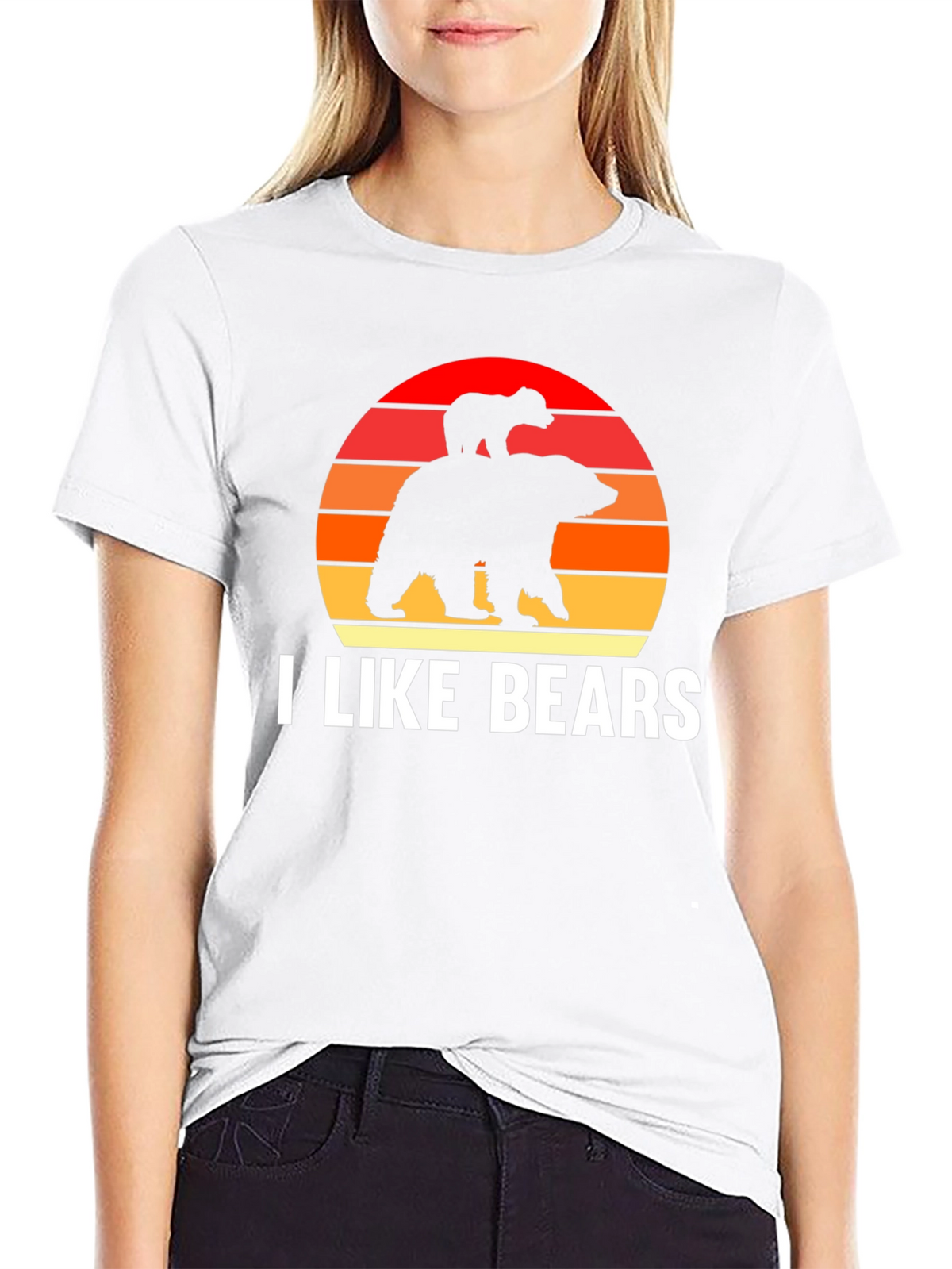 I Like Bears Graphic Tee - Sunset Bear Design