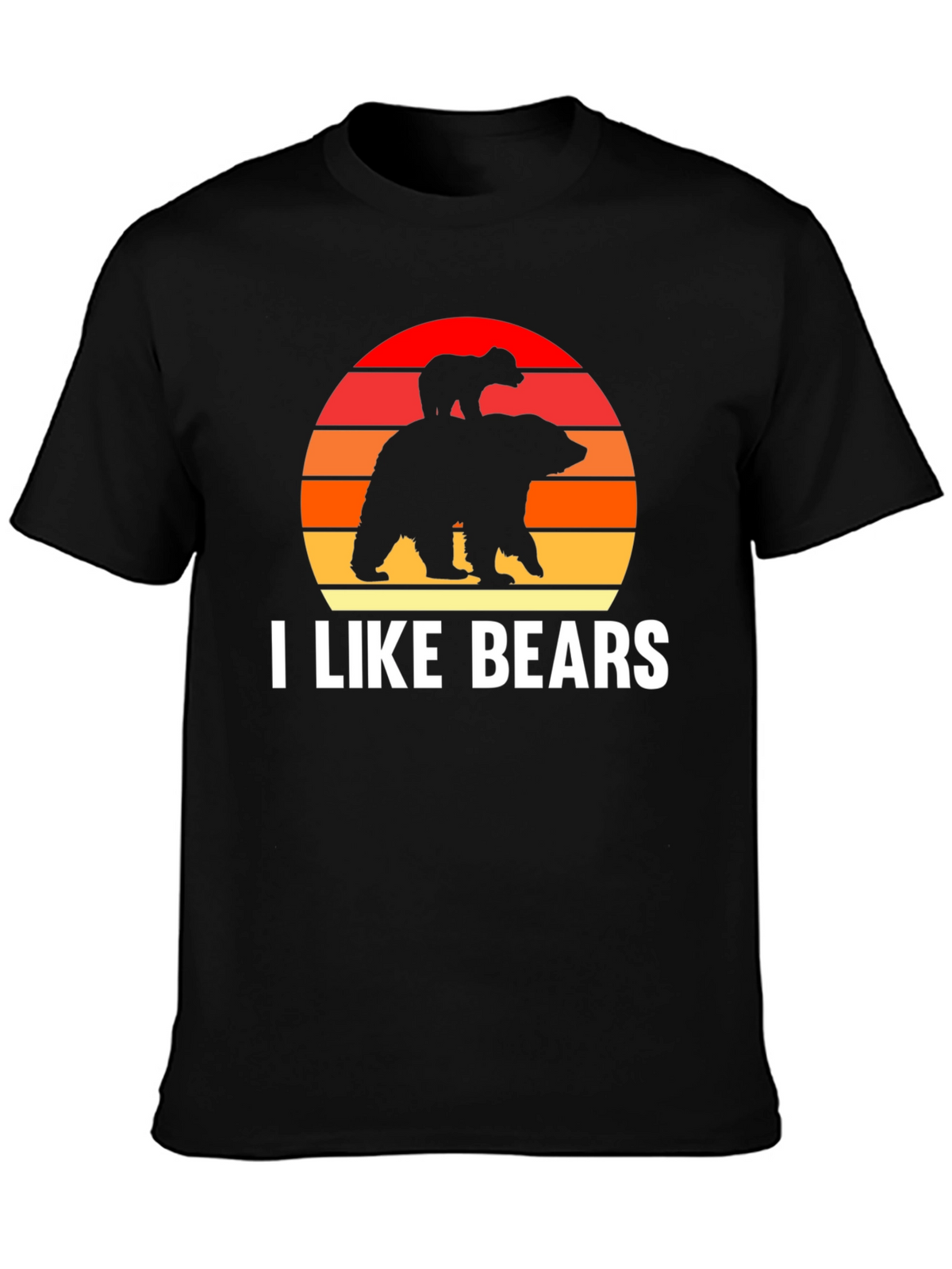 I Like Bears Graphic Tee - Sunset Bear Design