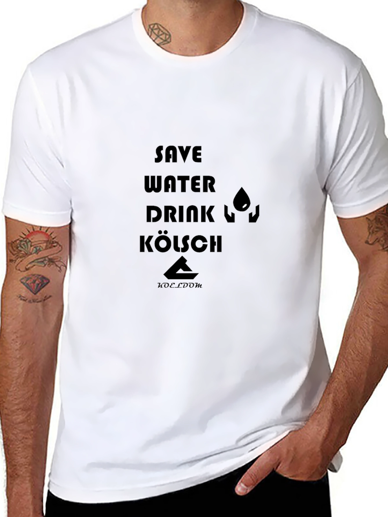 Save Water Drink Kölsch T-Shirt - Black Cotton Tee