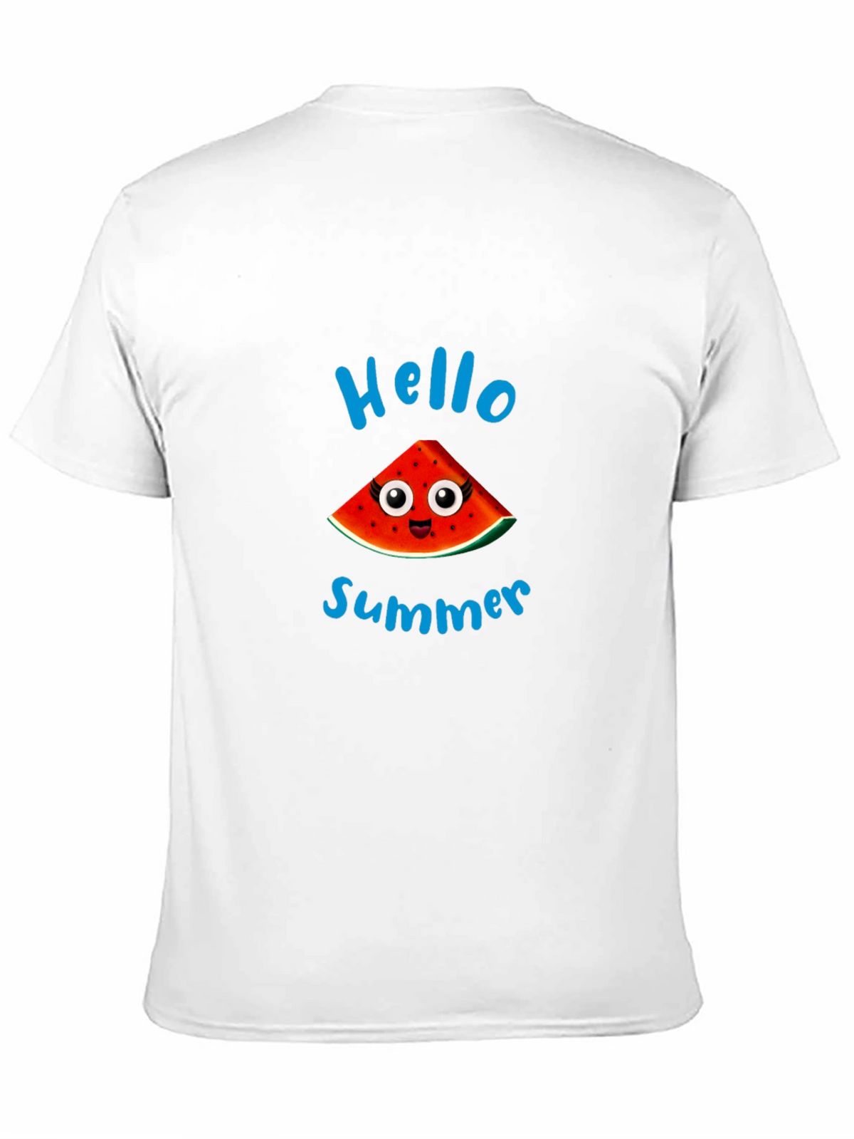 Hello Summer Watermelon Graphic Black T-Shirt