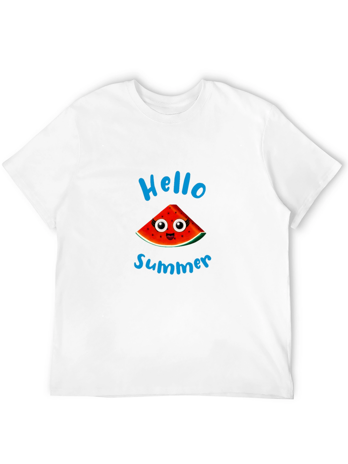 Hello Summer Watermelon Graphic Black T-Shirt