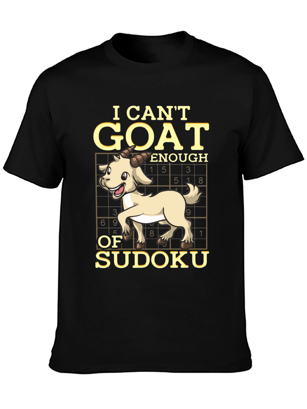 I Cant Goat Enough Sudoku Funny T-Shirt