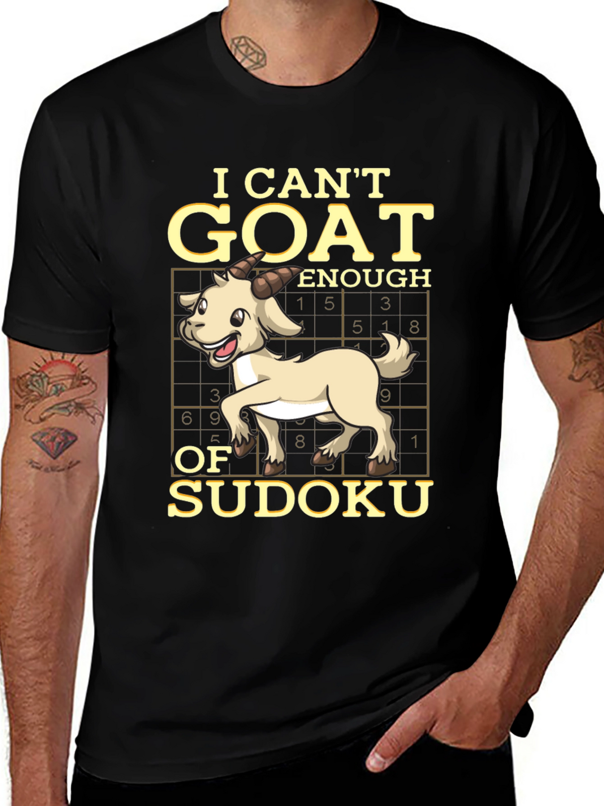 I Cant Goat Enough Sudoku Funny T-Shirt