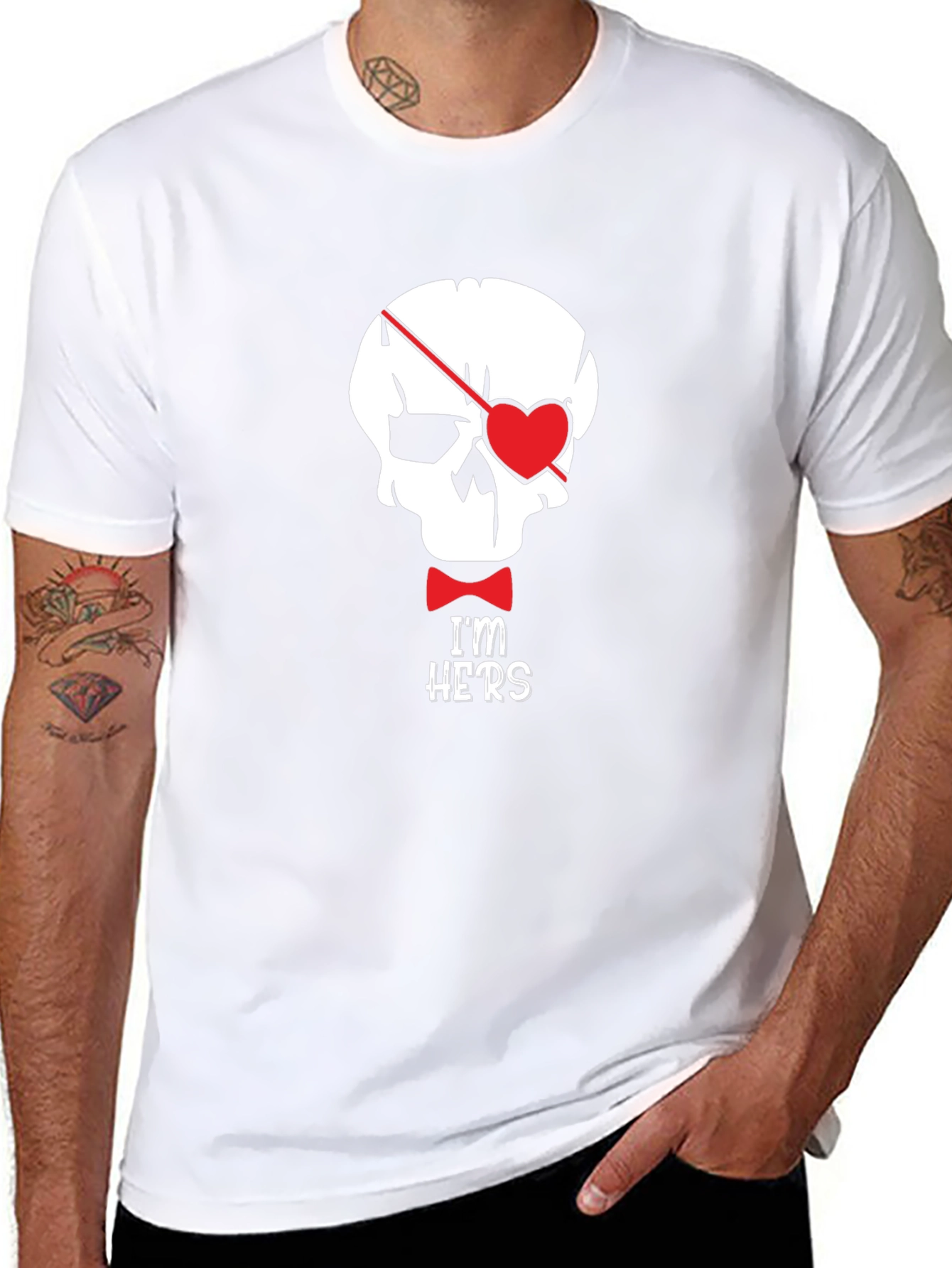 Skull Pirate Heart Im Hers Graphic Tee