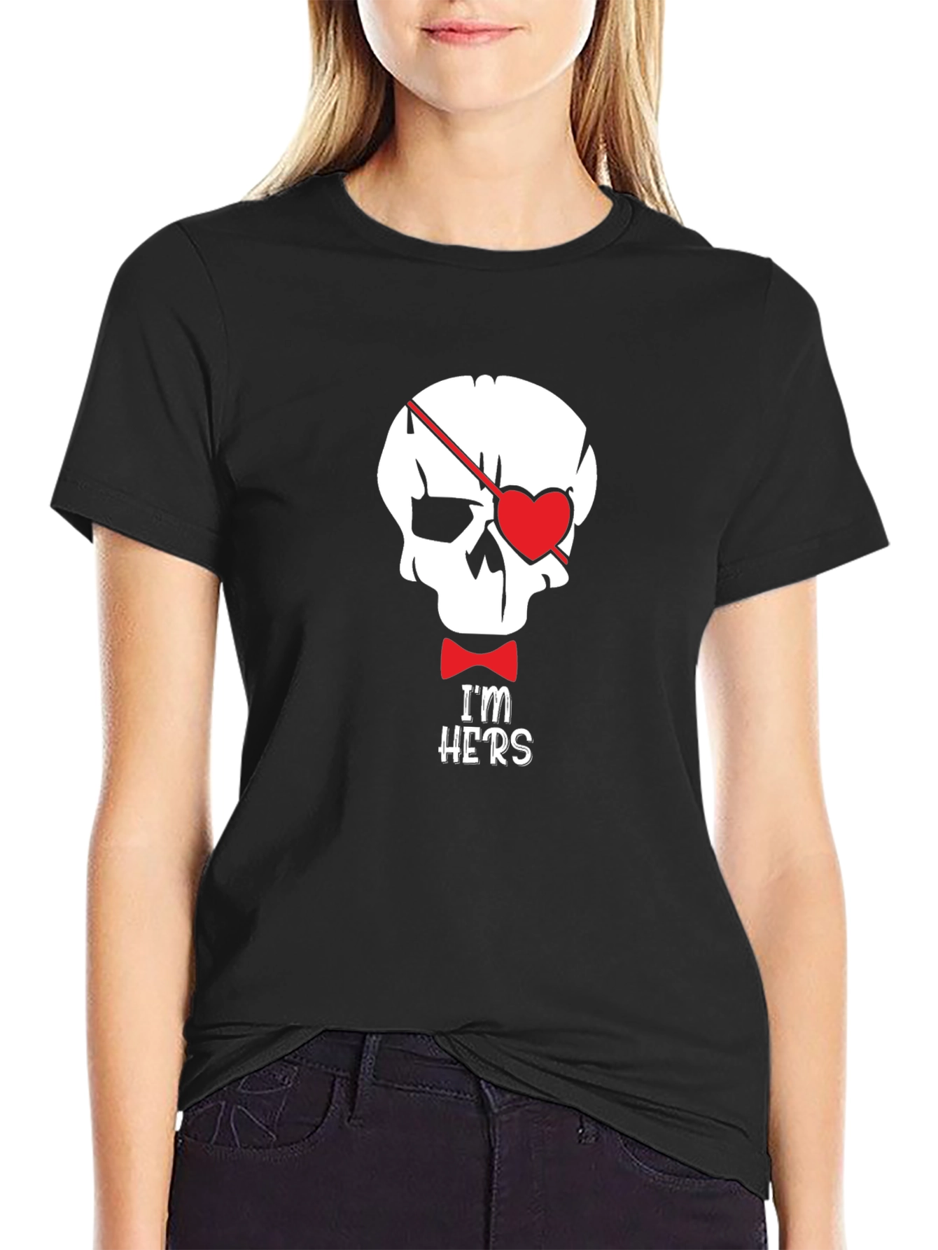 Skull Pirate Heart Im Hers Graphic Tee