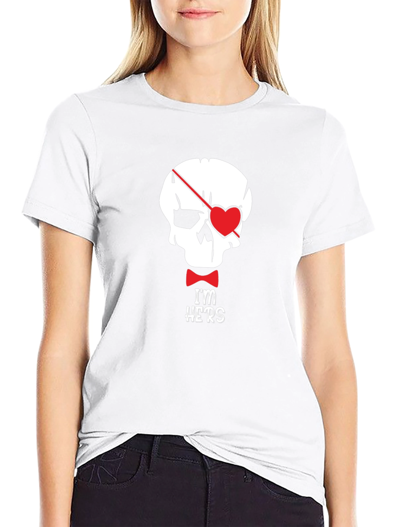 Skull Pirate Heart Im Hers Graphic Tee