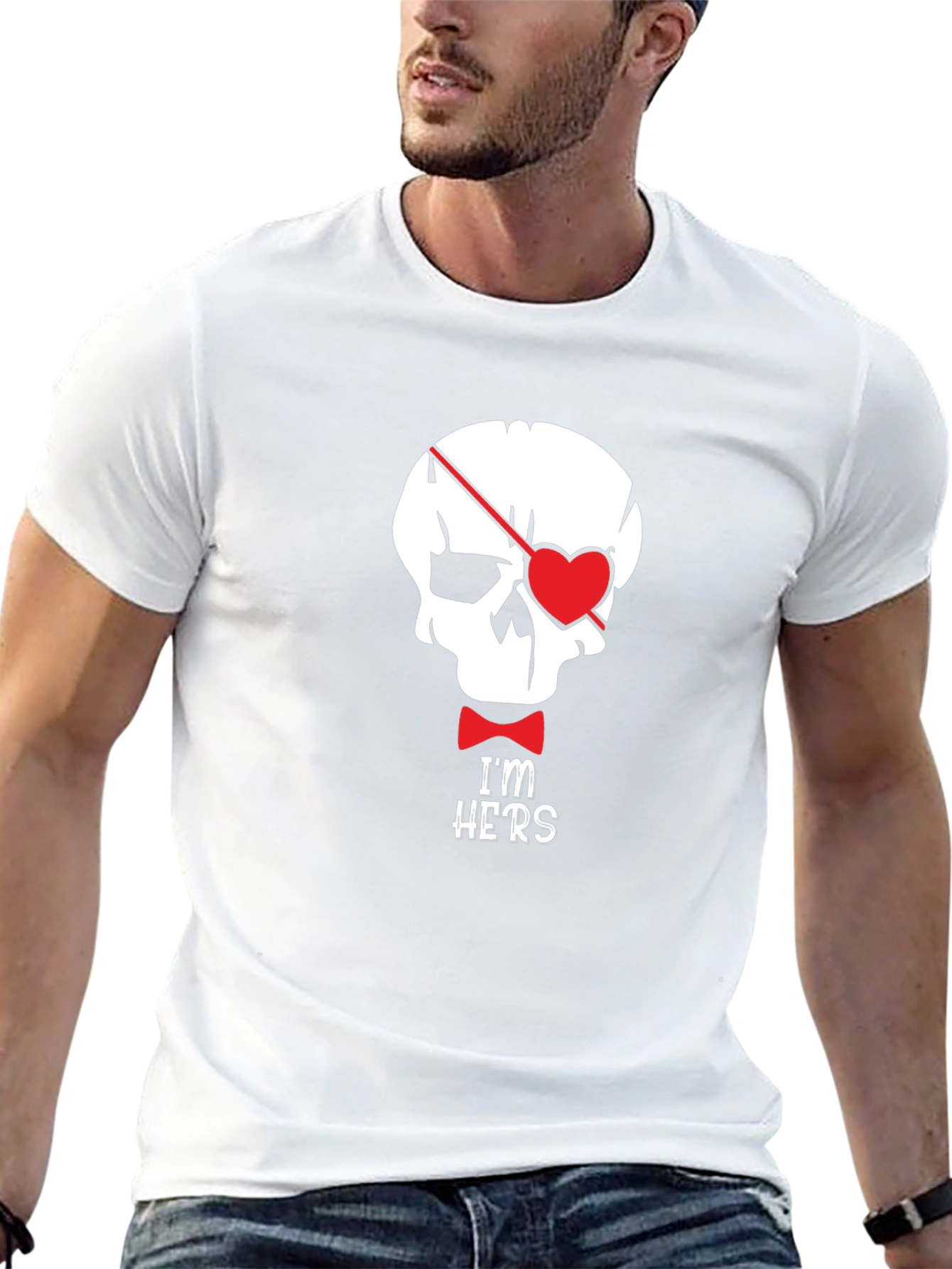 Skull Pirate Heart Im Hers Graphic Tee