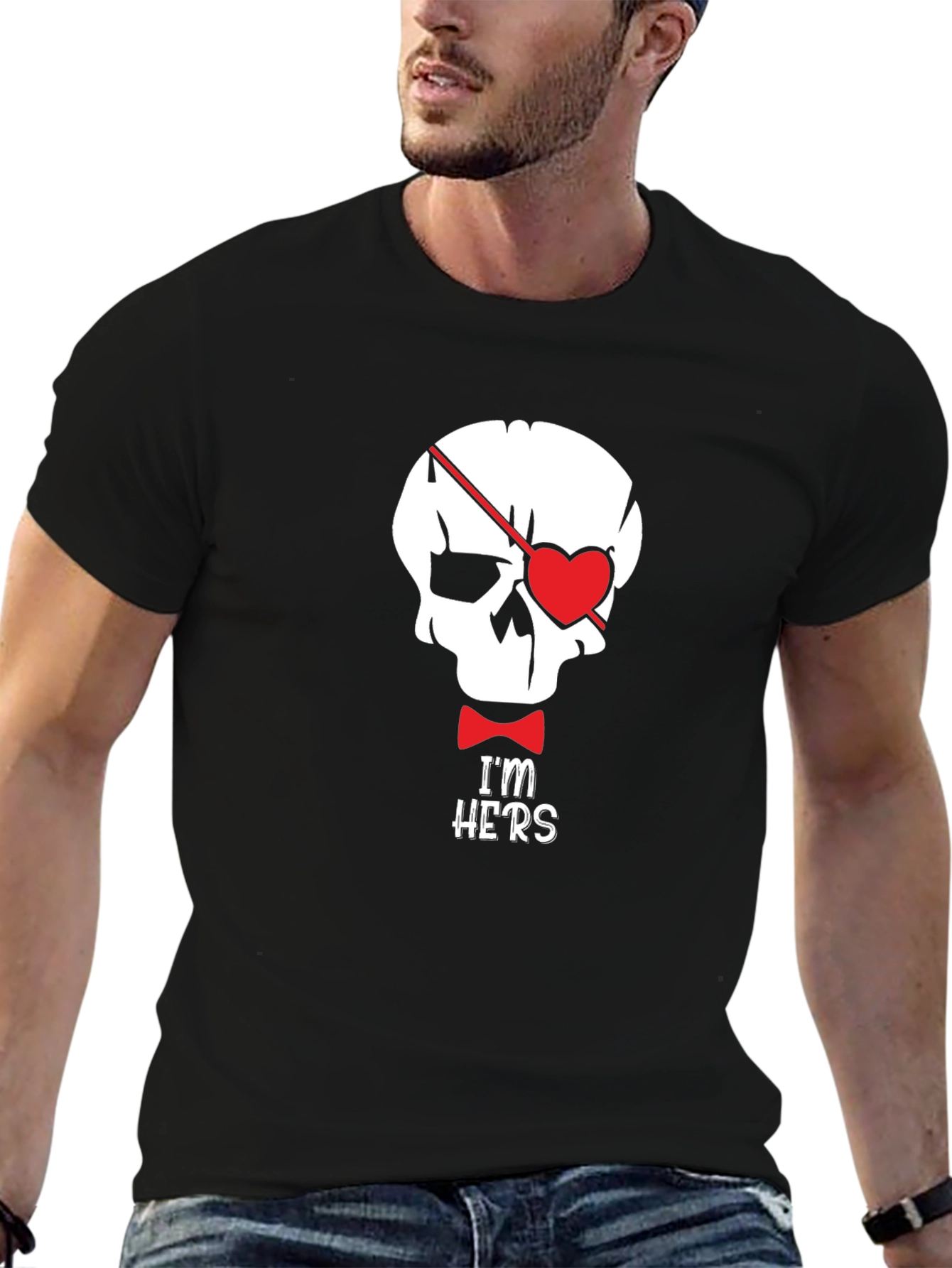 Skull Pirate Heart Im Hers Graphic Tee