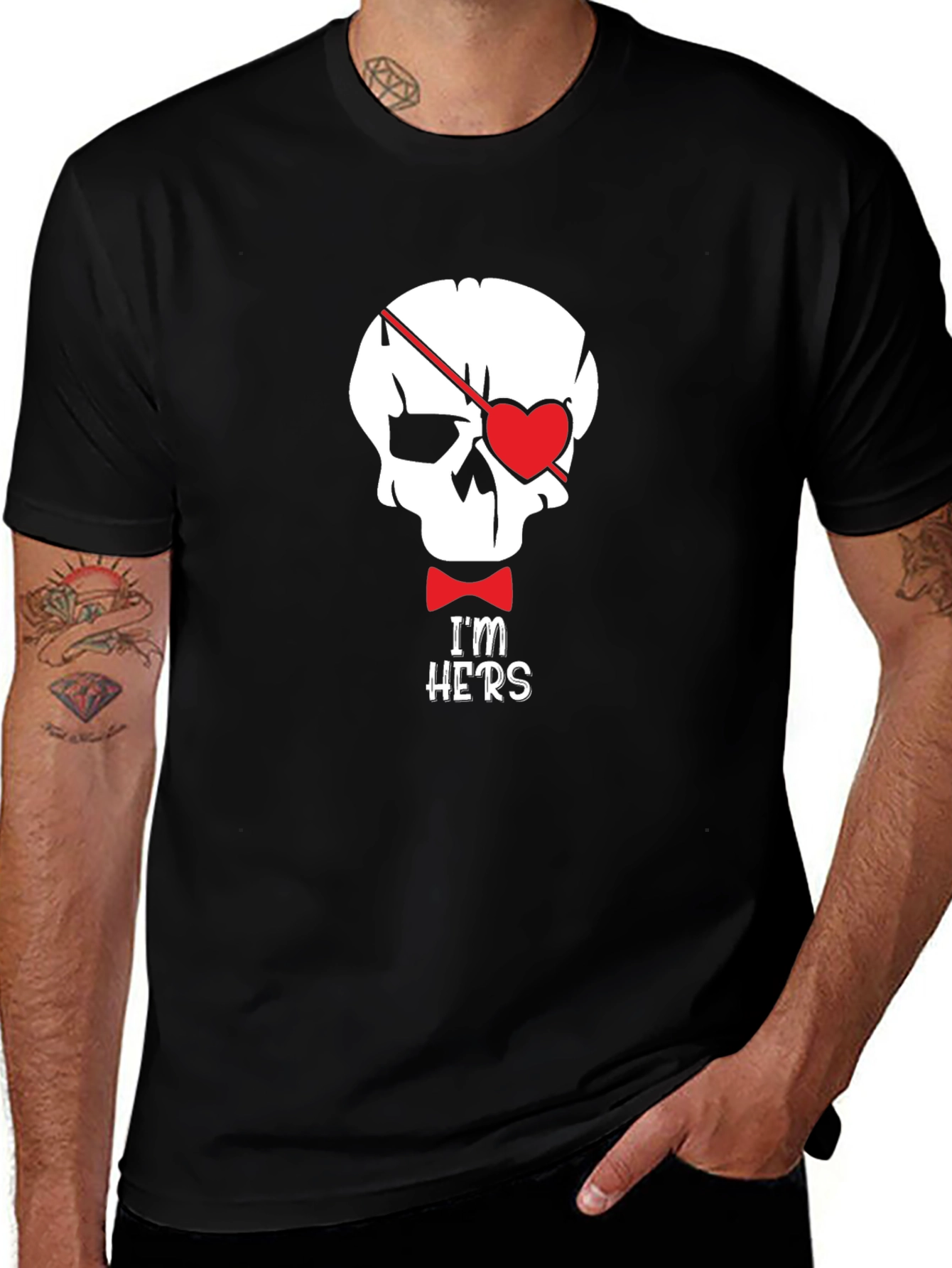Skull Pirate Heart Im Hers Graphic Tee
