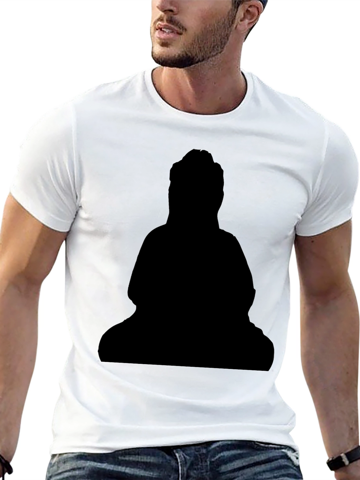 Black Buddha Silhouette T-Shirt - Classic Style