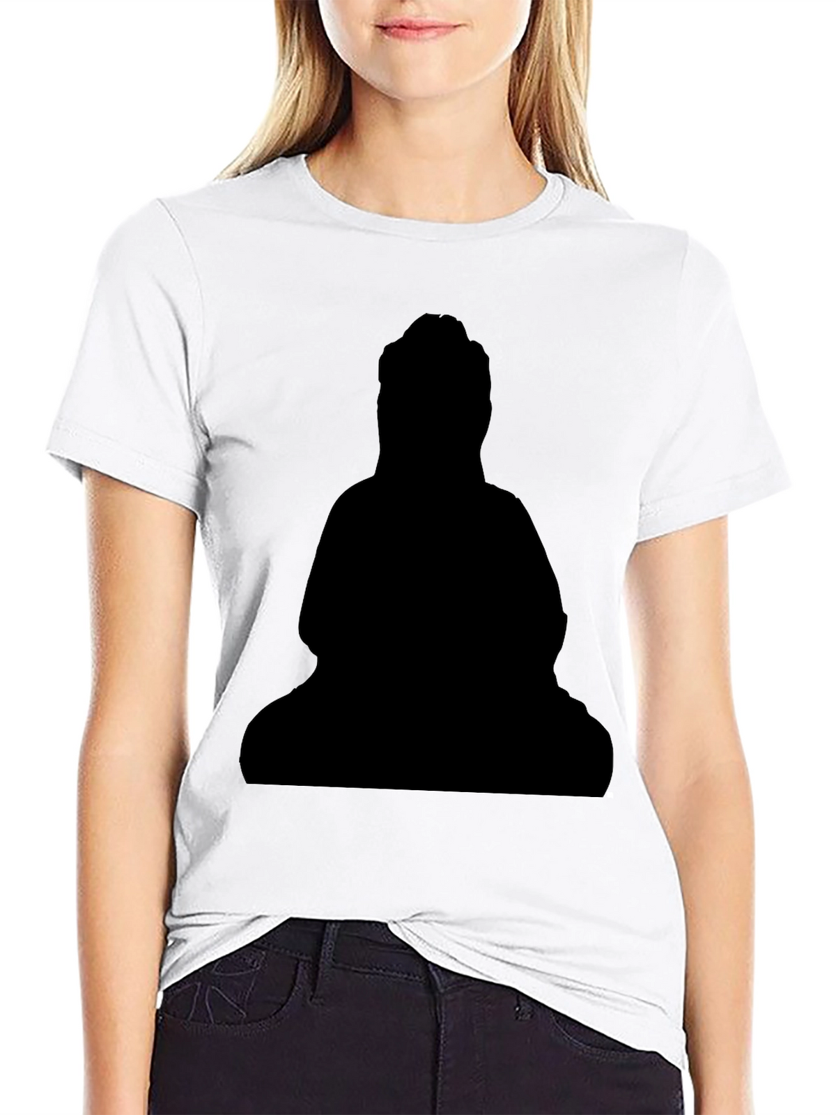 Black Buddha Silhouette T-Shirt - Classic Style