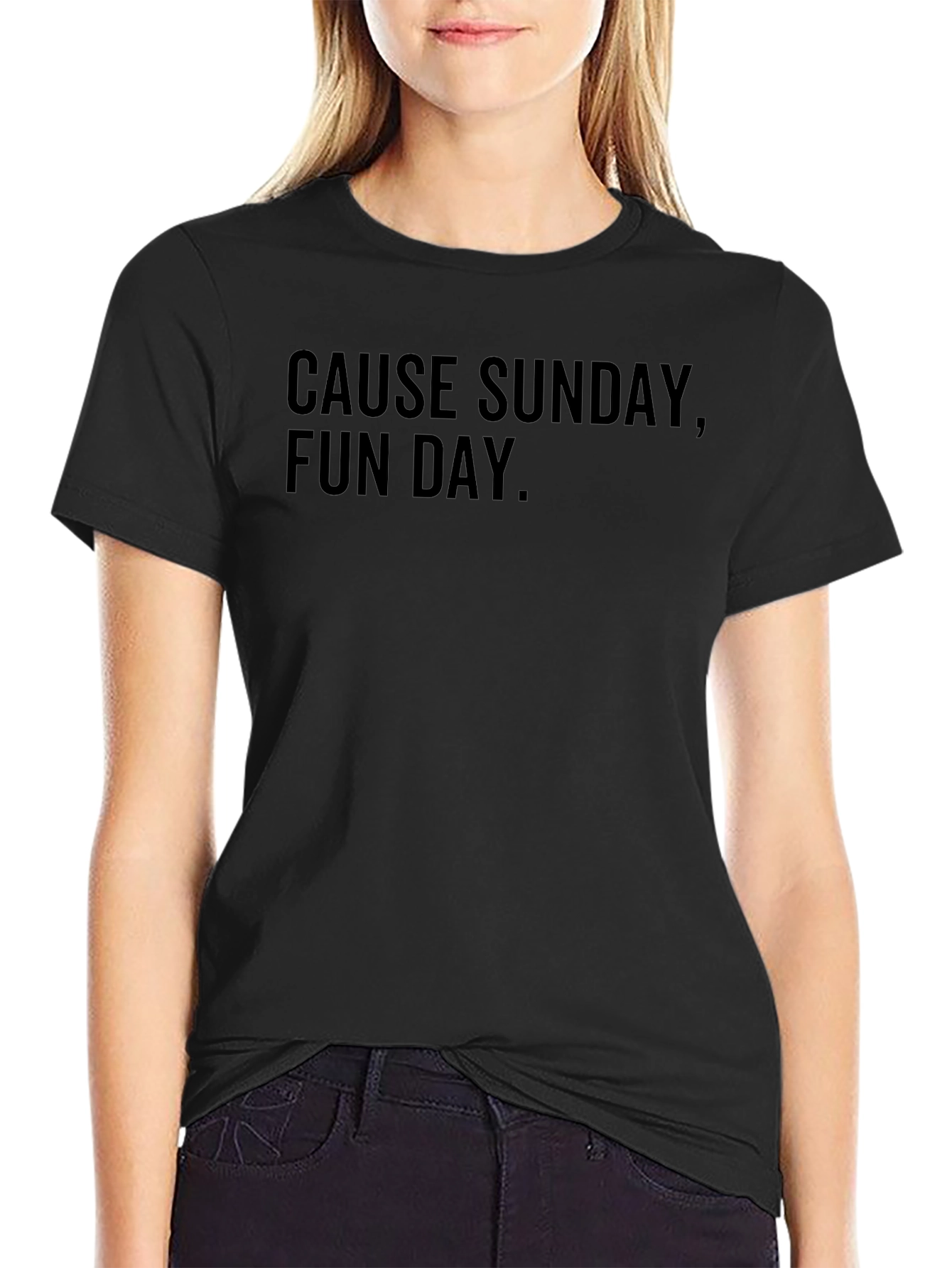 Cause Sunday Fun Day. Black Graphic T-Shirt