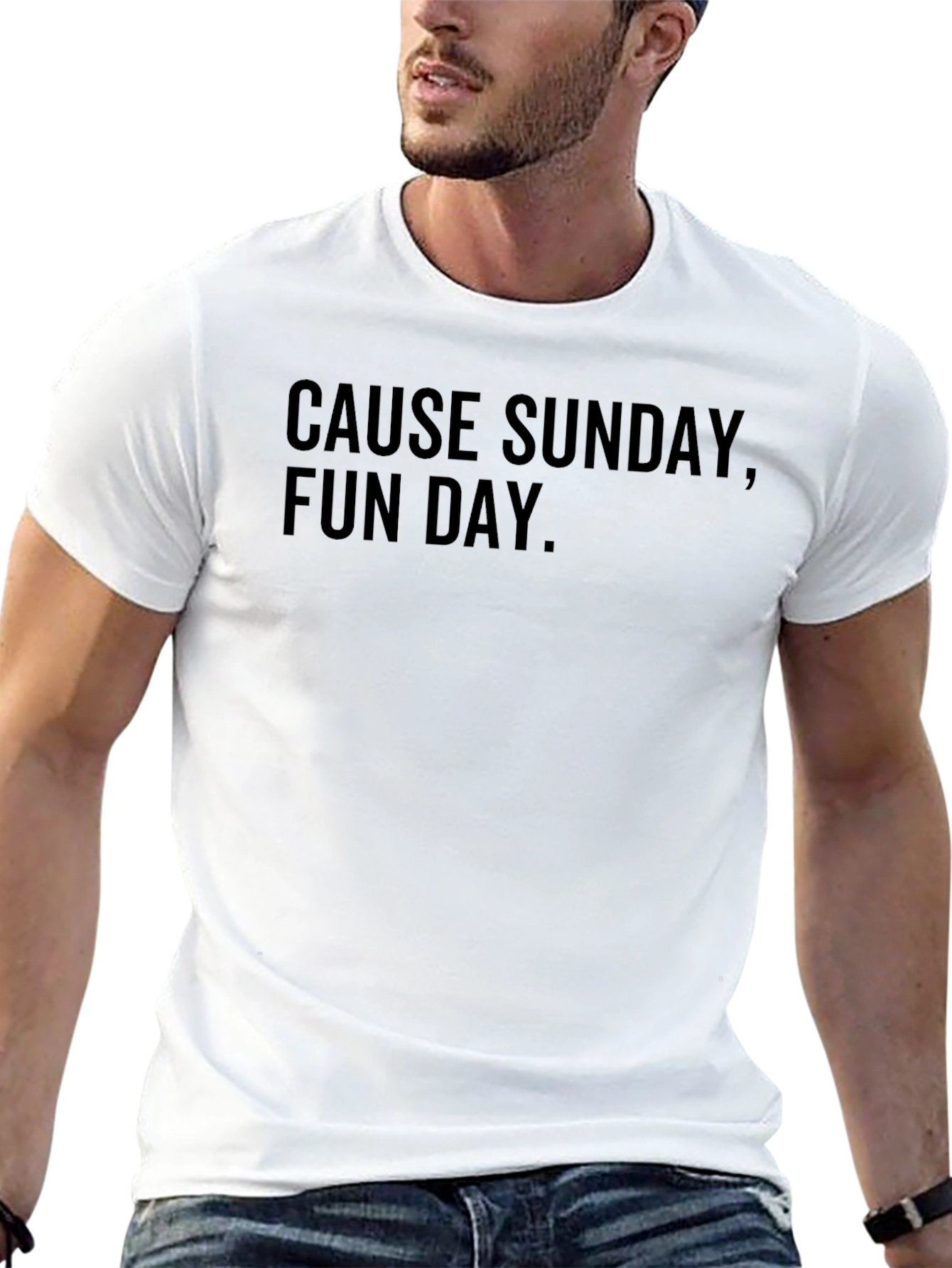 Cause Sunday Fun Day. Black Graphic T-Shirt