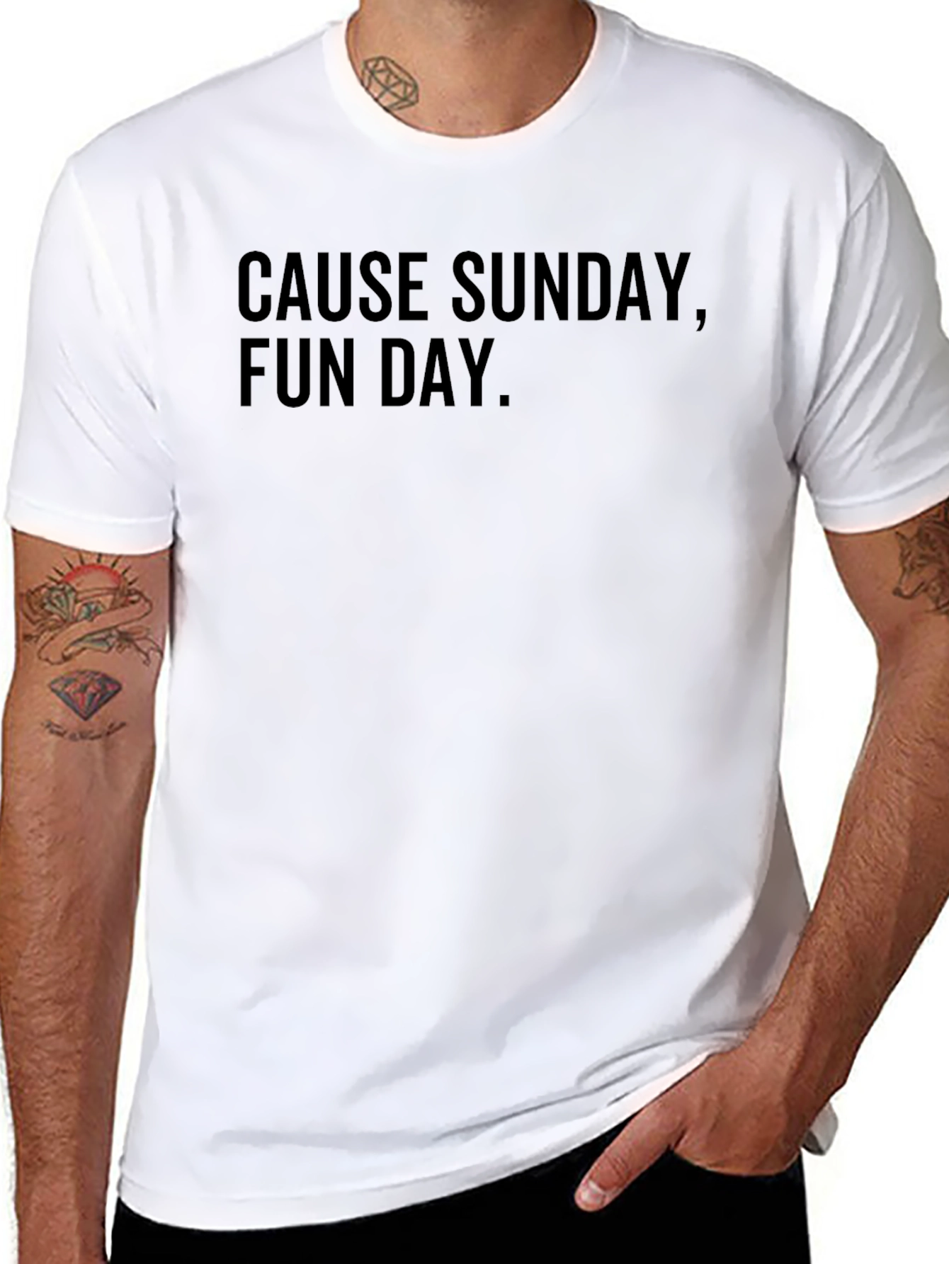 Cause Sunday Fun Day. Black Graphic T-Shirt