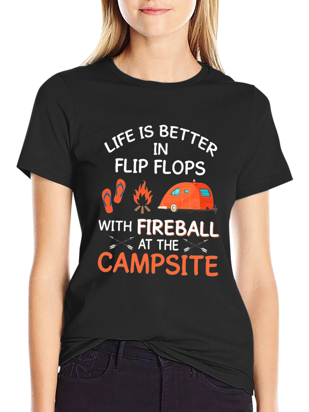 Life is Better in Flip Flops Camping T-Shirt