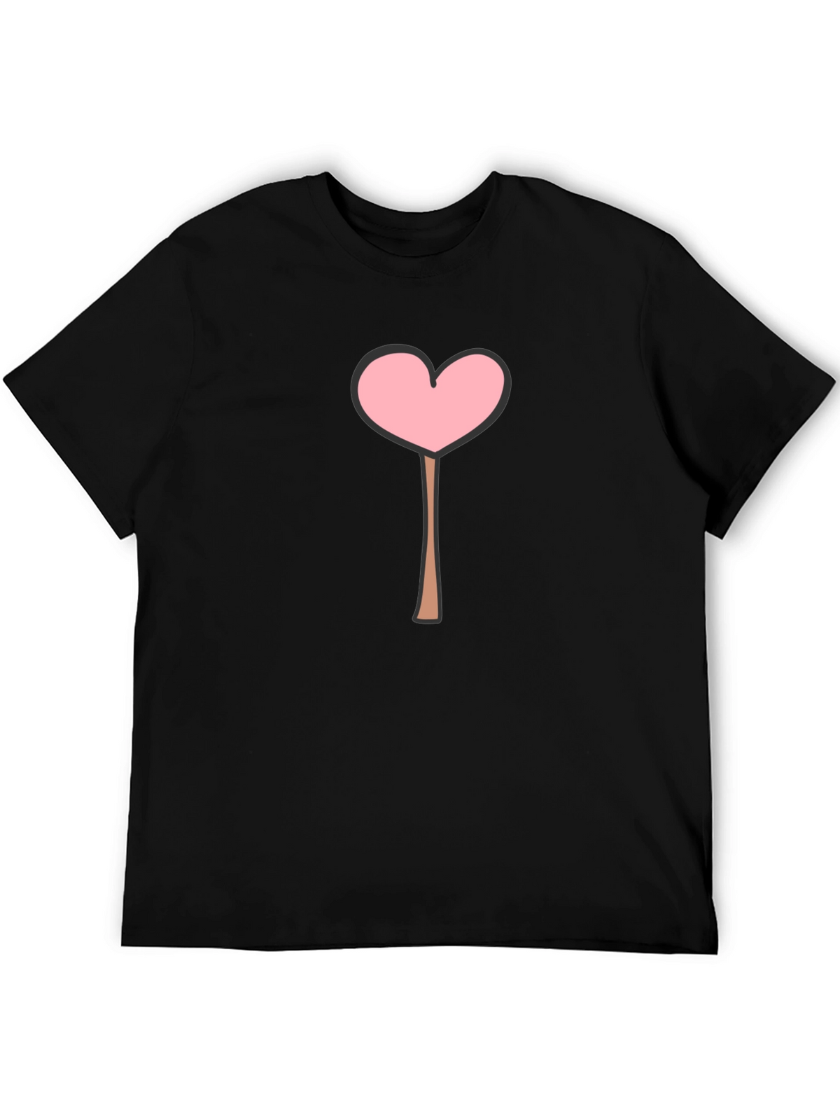 Heart Lollipop Graphic Tee - Black