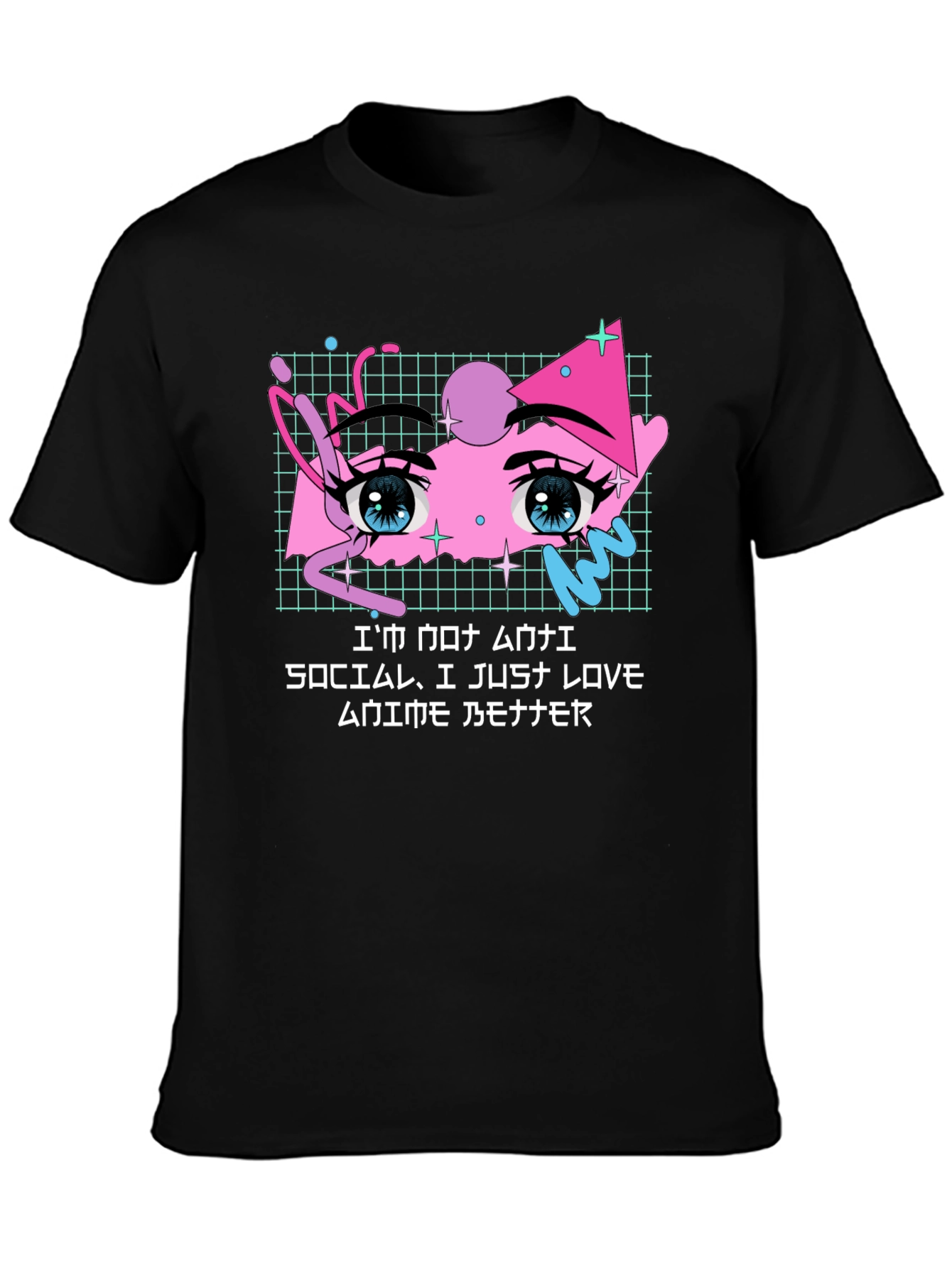Anime Lover Graphic T-Shirt - Black