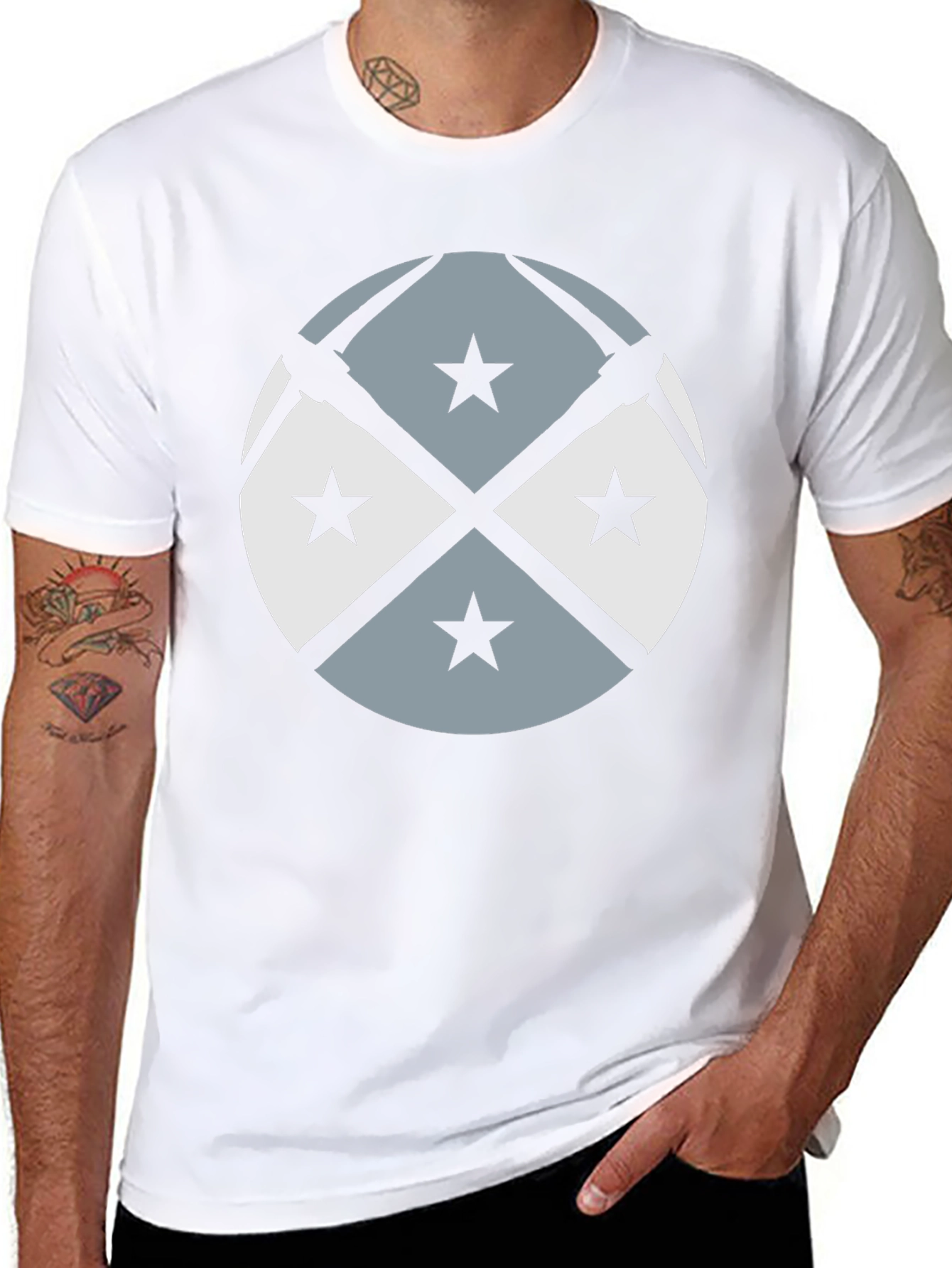 Pickaxe & Stars Graphic Tee - Cool Casual Style