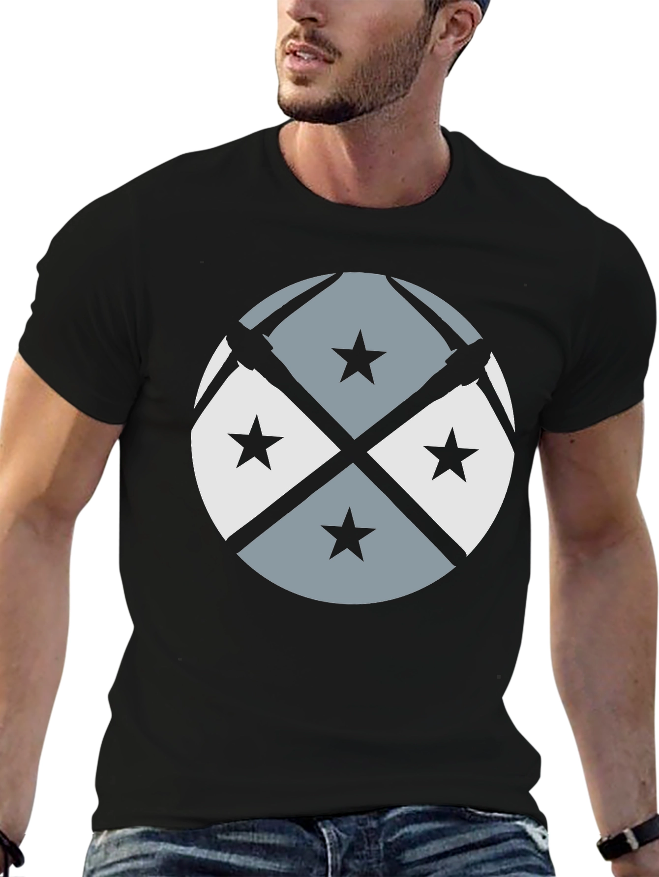 Pickaxe & Stars Graphic Tee - Cool Casual Style