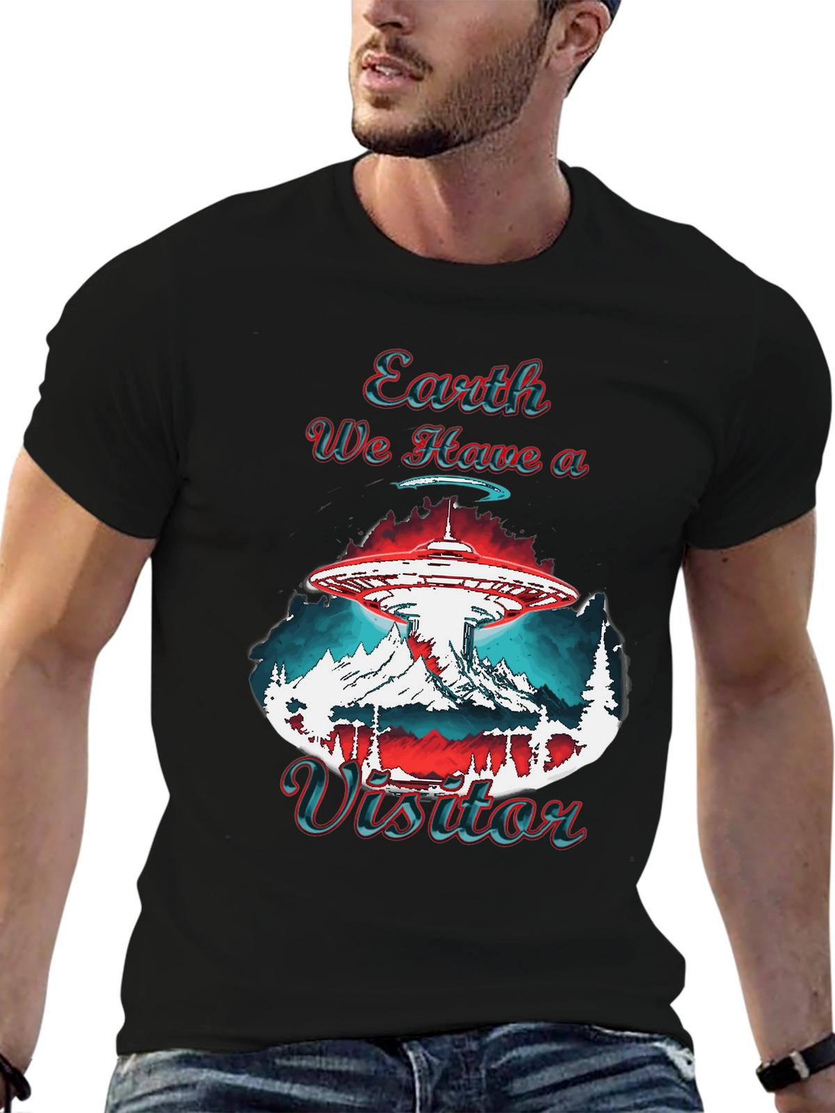 Earth We Have a Visitor Graphic T-Shirt