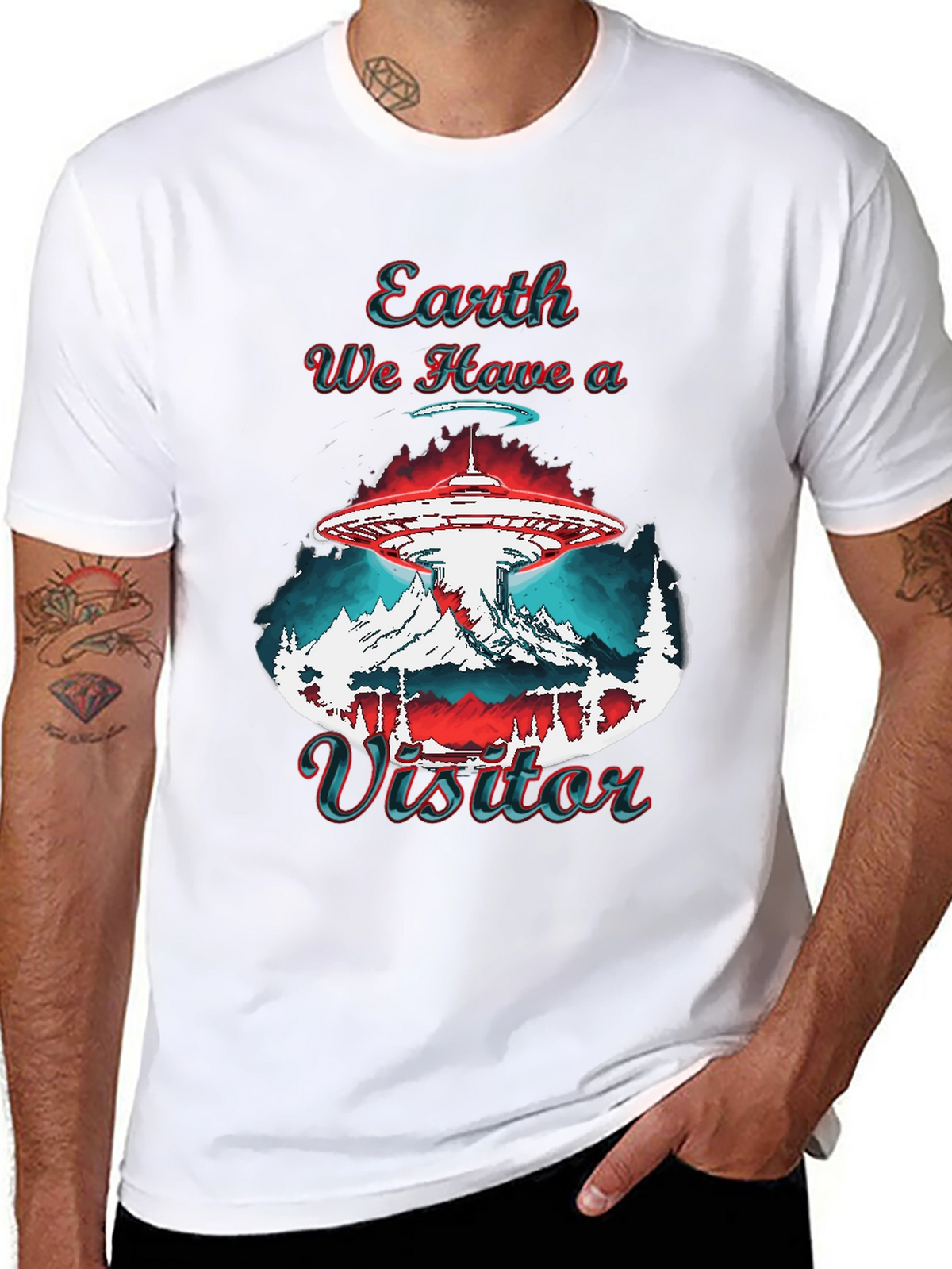 Earth We Have a Visitor Graphic T-Shirt
