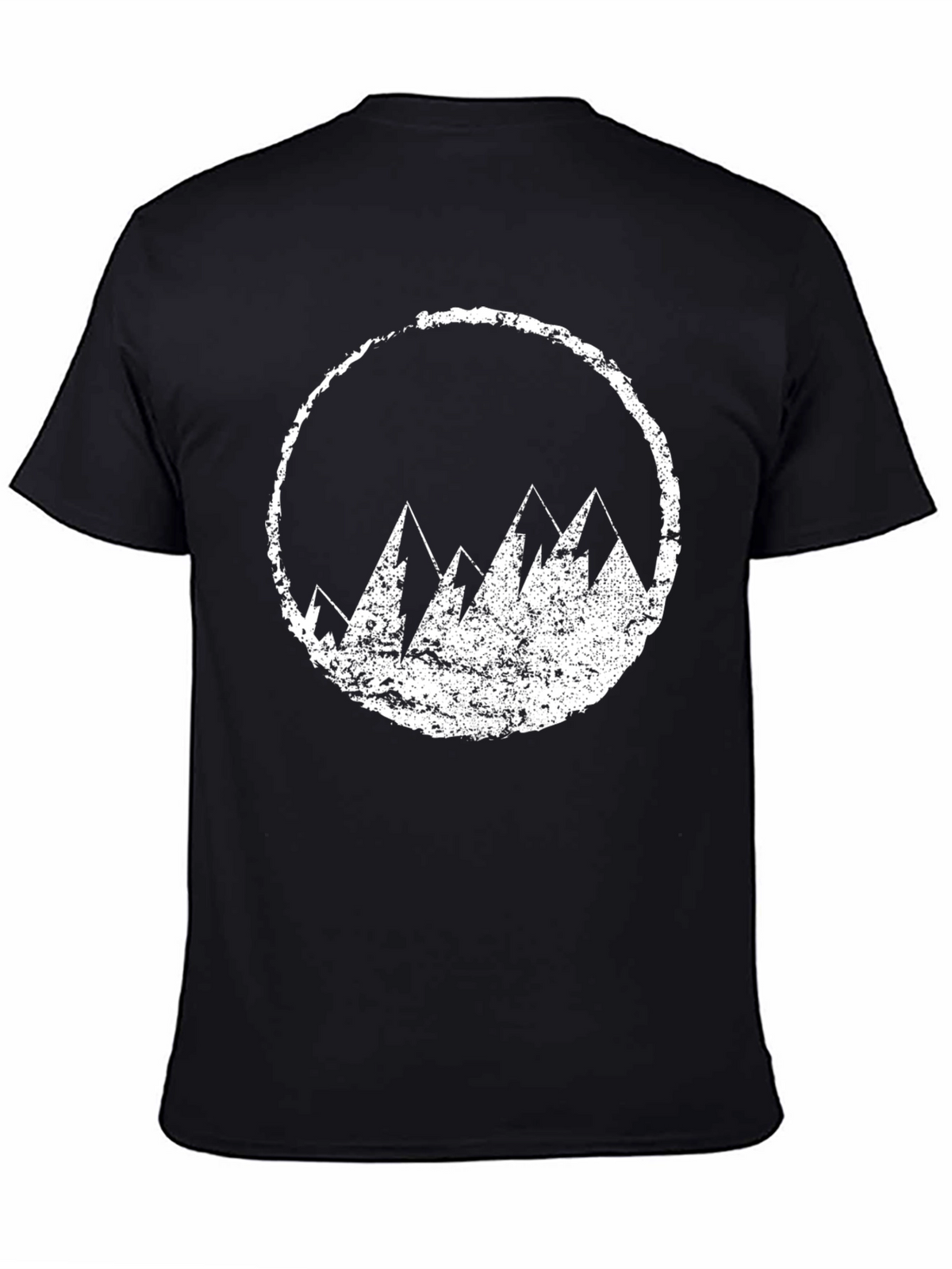 Mens Black T-Shirt with Mountain Circle Design