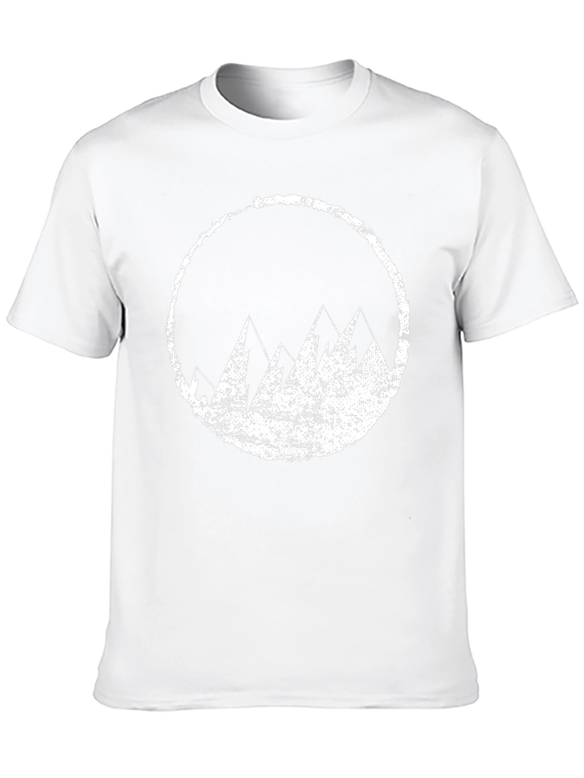 Mens Black T-Shirt with Mountain Circle Design