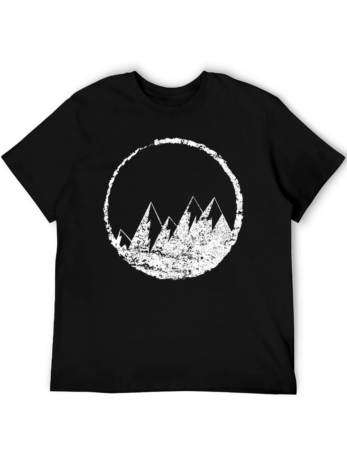 Mens Black T-Shirt with Mountain Circle Design