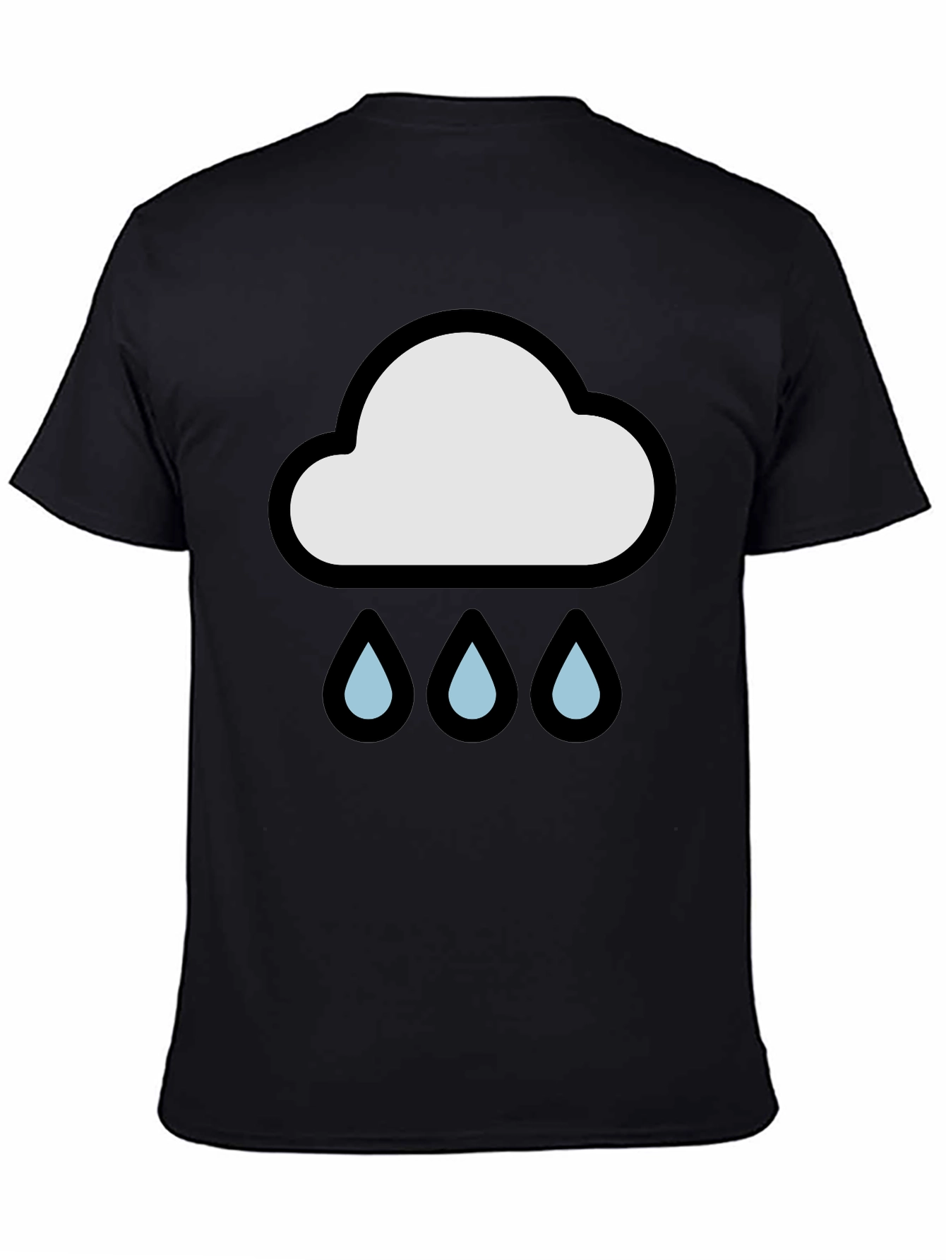 Rain Cloud Graphic Tee - Black Cotton T-Shirt