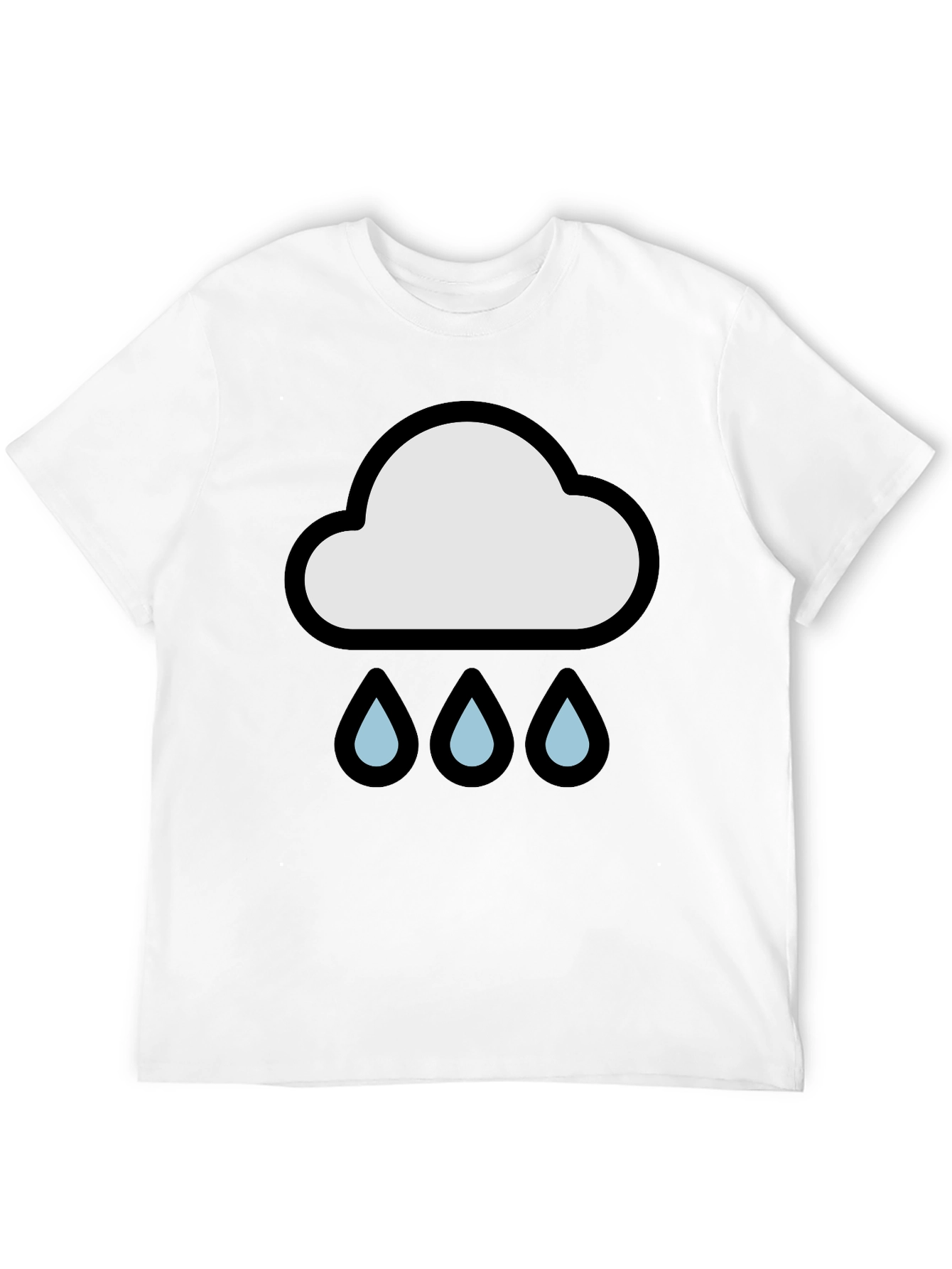 Rain Cloud Graphic Tee - Black Cotton T-Shirt