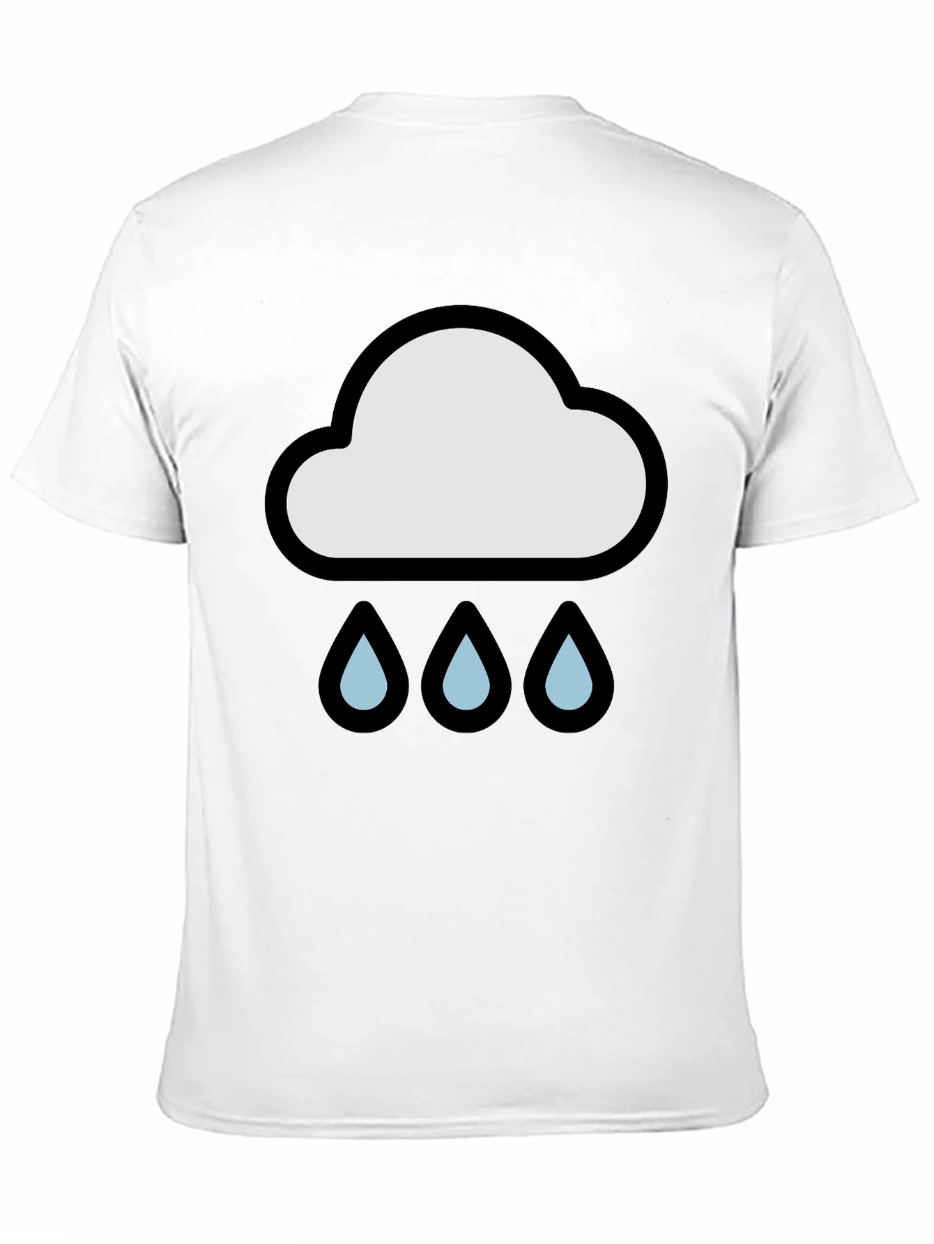 Rain Cloud Graphic Tee - Black Cotton T-Shirt