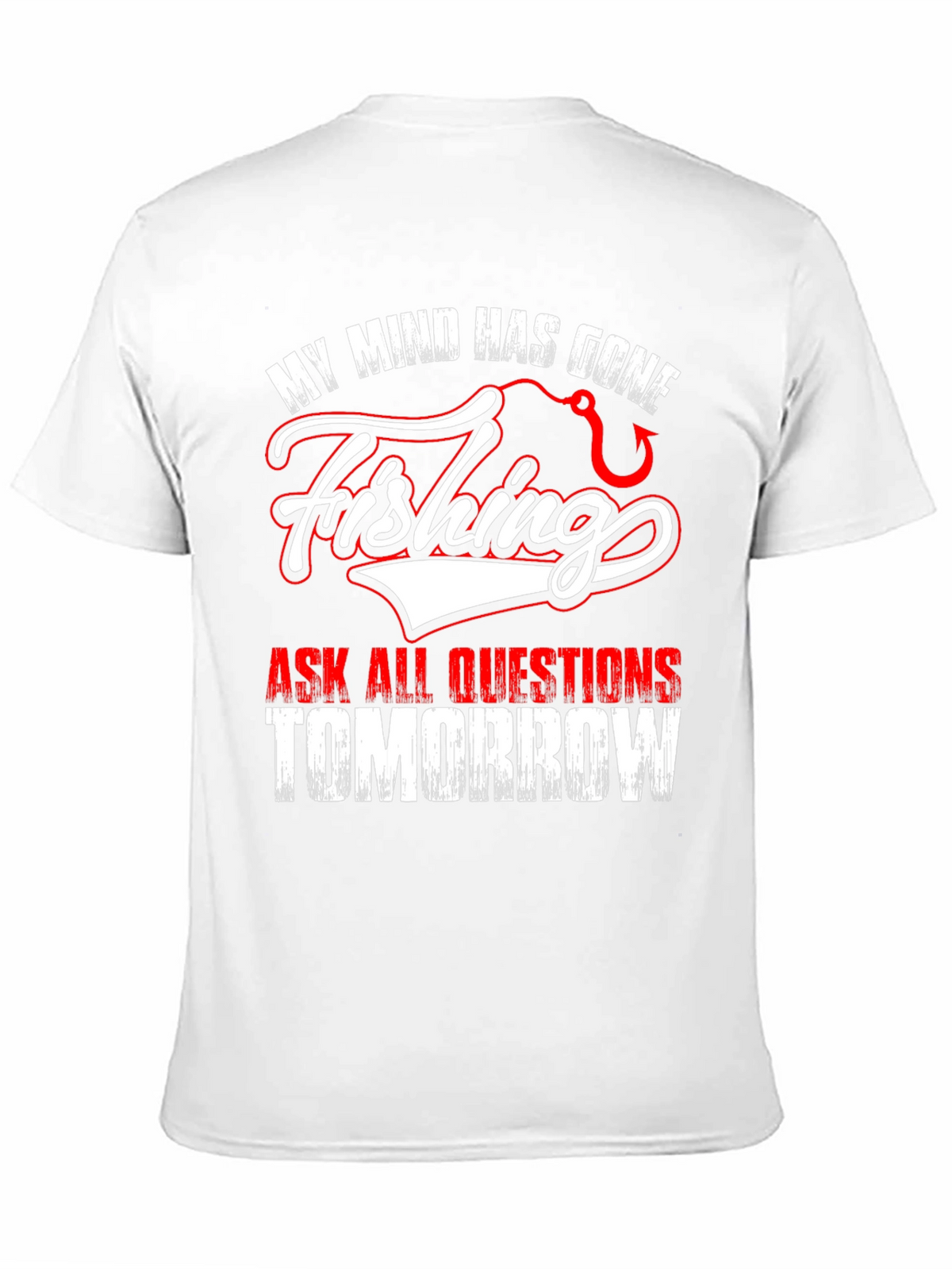 Gone Fishing Graphic Tee - Mens Black Cotton T-Shirt