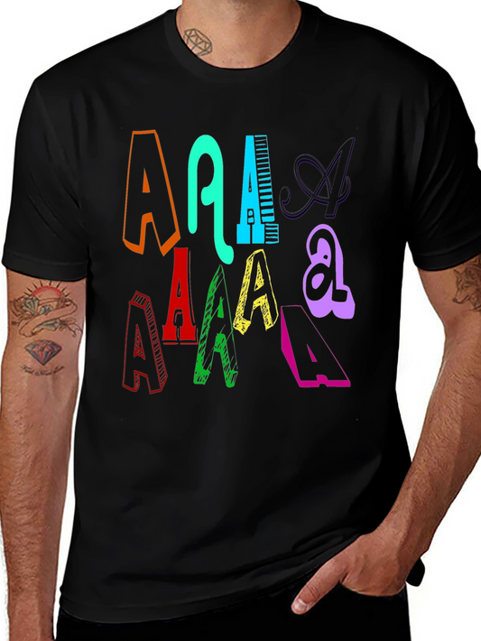 Bold A Graphic Tee - Vivid Letter Design