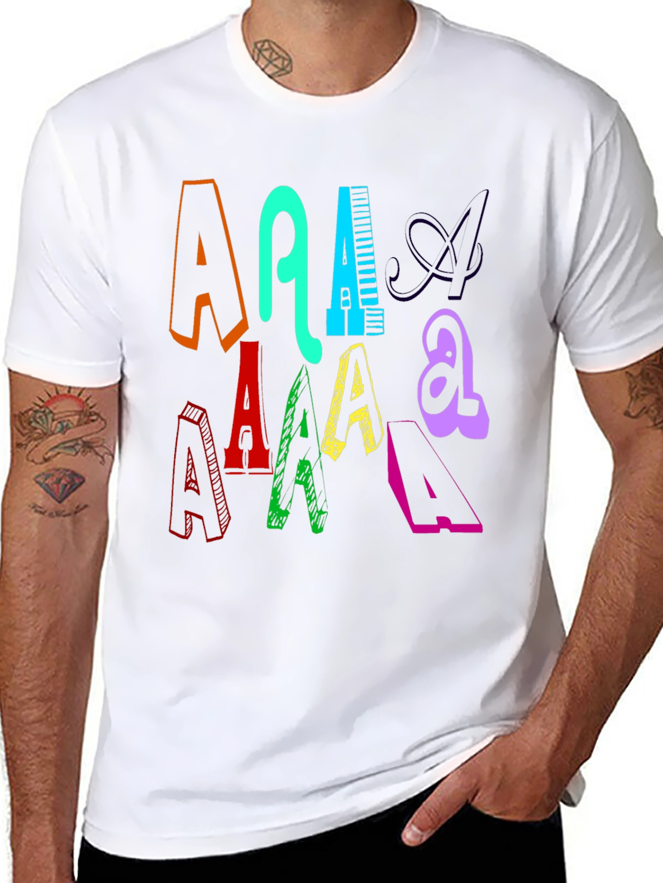 Bold A Graphic Tee - Vivid Letter Design