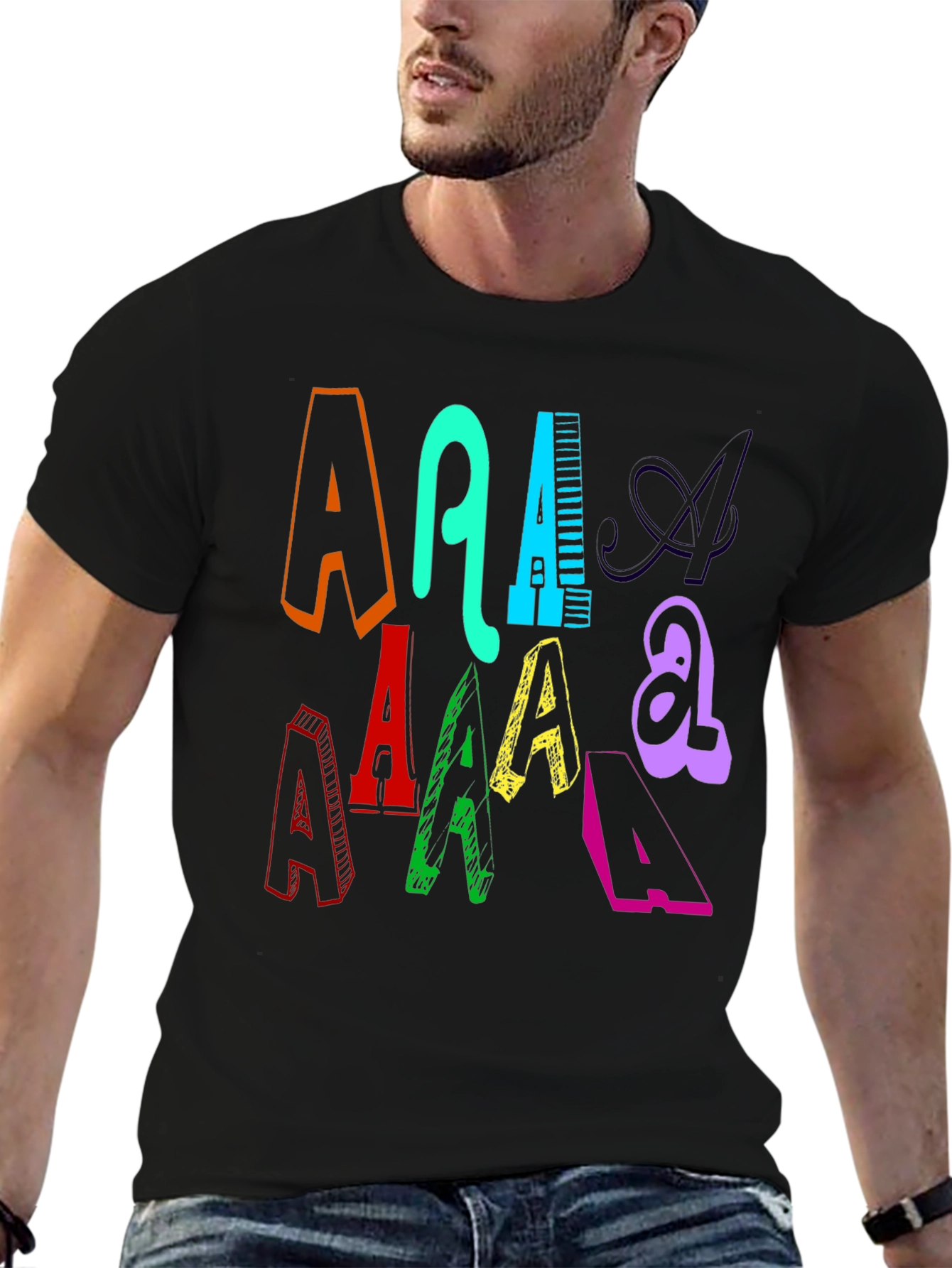 Bold A Graphic Tee - Vivid Letter Design