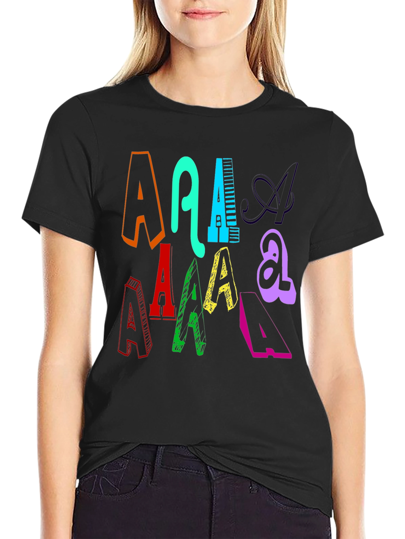 Bold A Graphic Tee - Vivid Letter Design