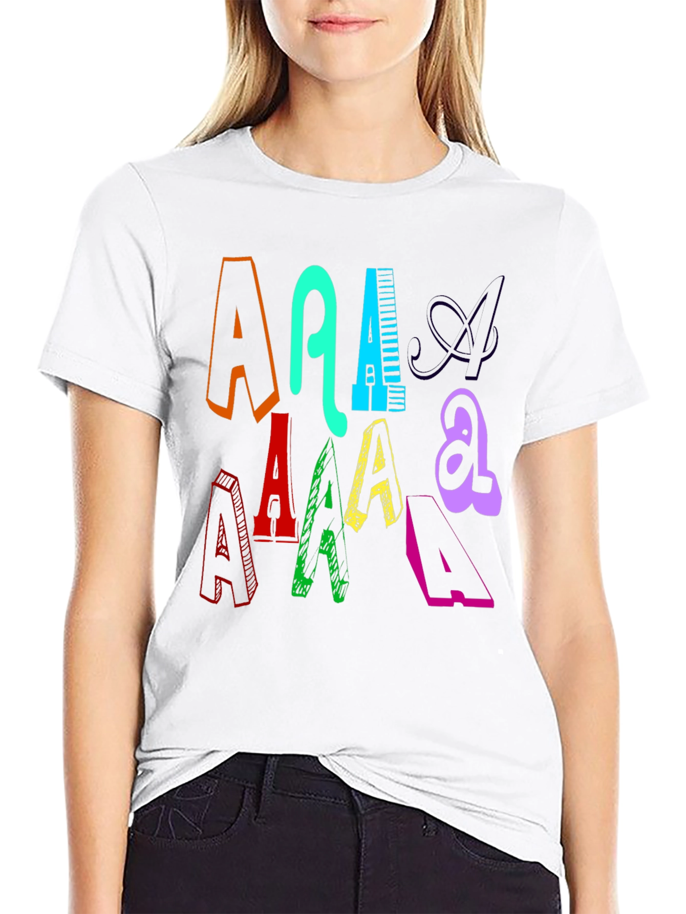 Bold A Graphic Tee - Vivid Letter Design