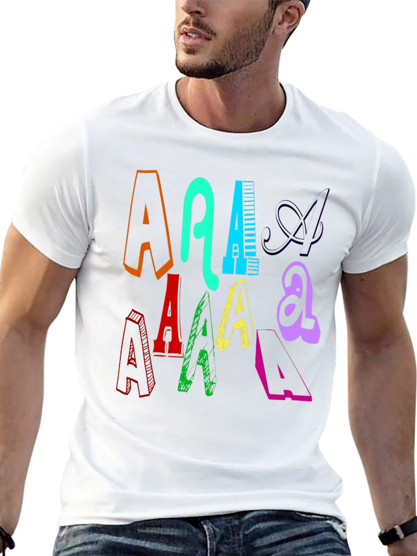 Bold A Graphic Tee - Vivid Letter Design