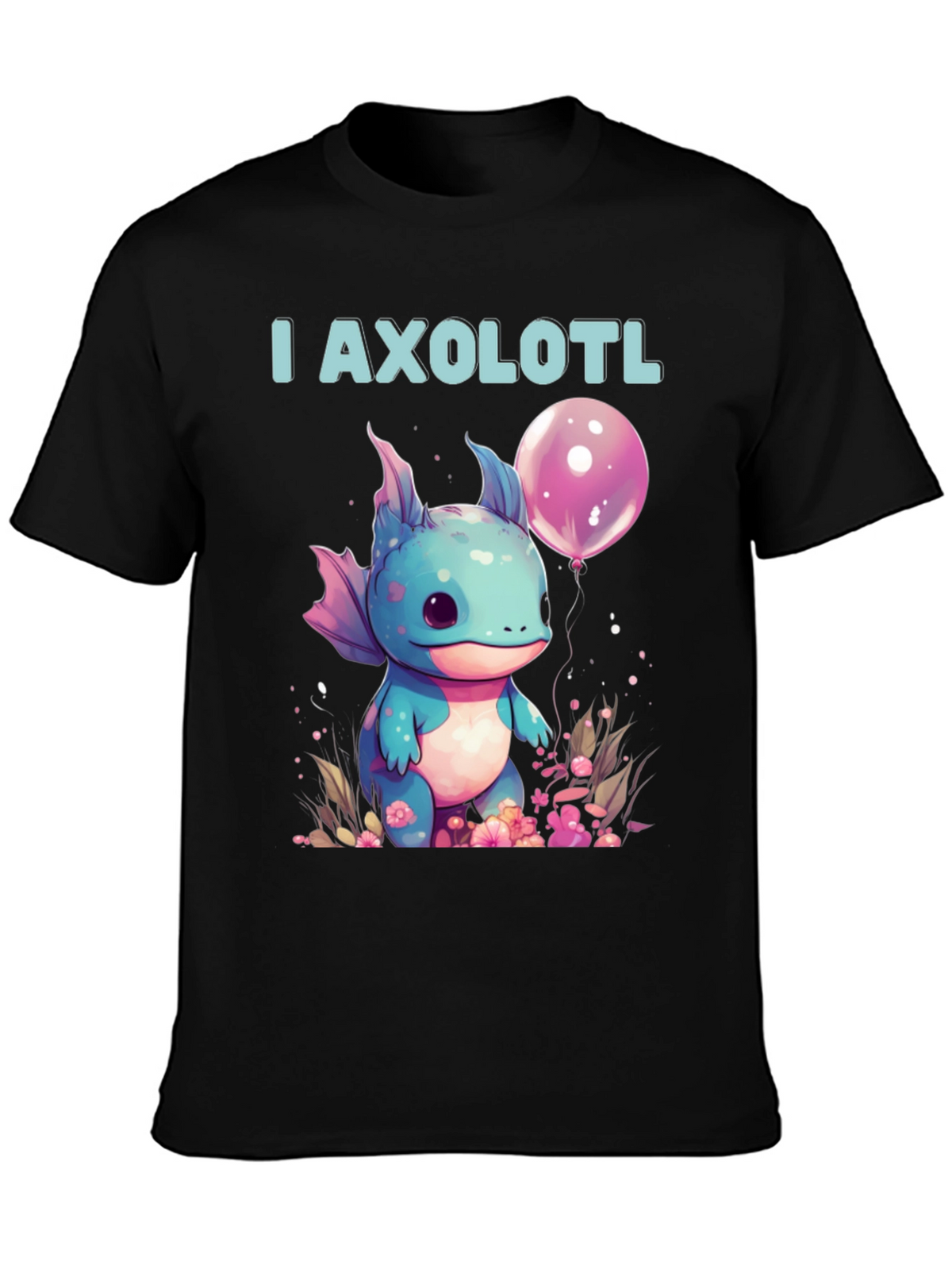 I Axolotl T-Shirt: Cute Amphibian with Balloon
