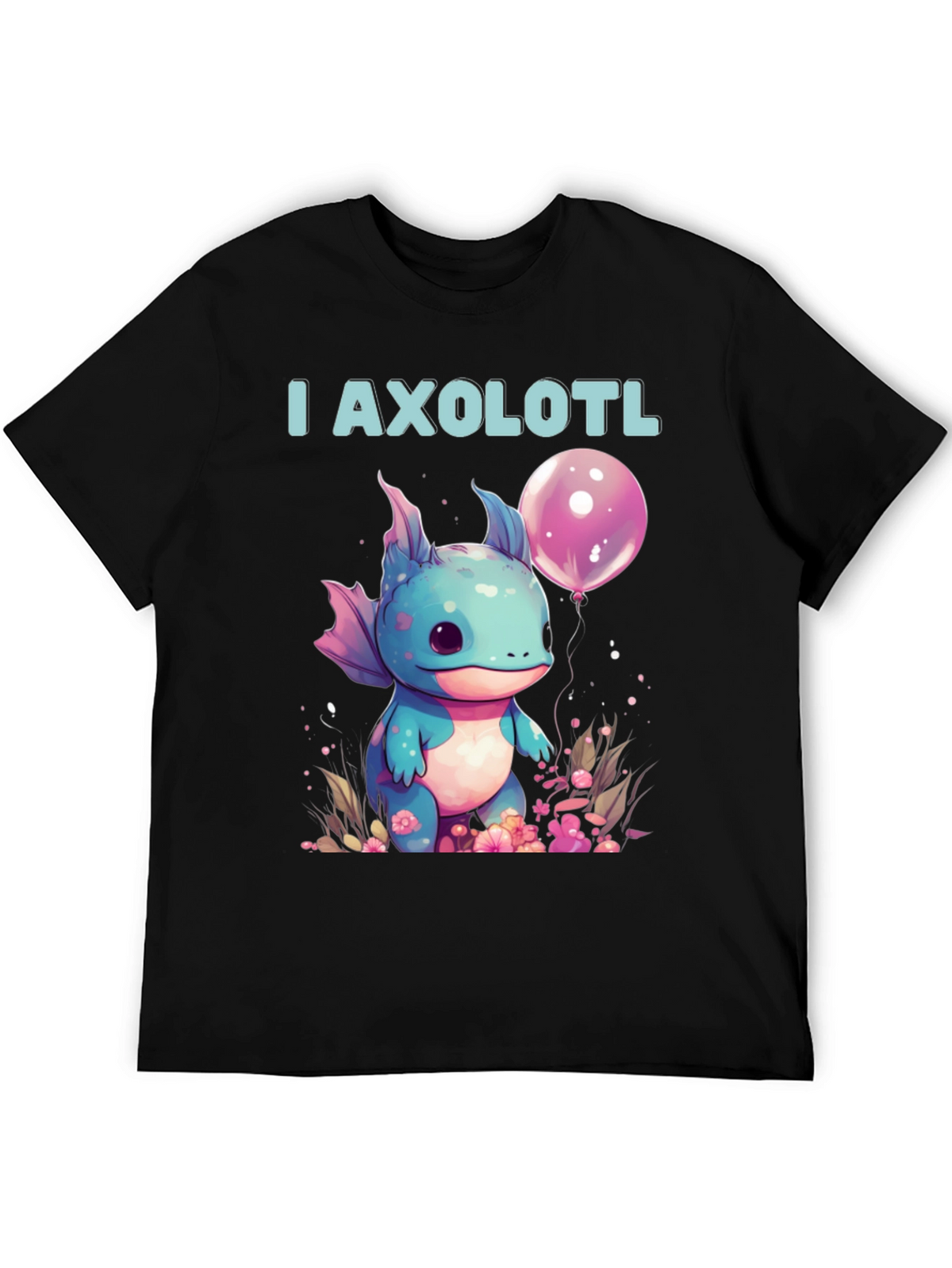 I Axolotl T-Shirt: Cute Amphibian with Balloon
