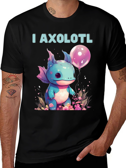 I Axolotl T-Shirt: Cute Amphibian with Balloon
