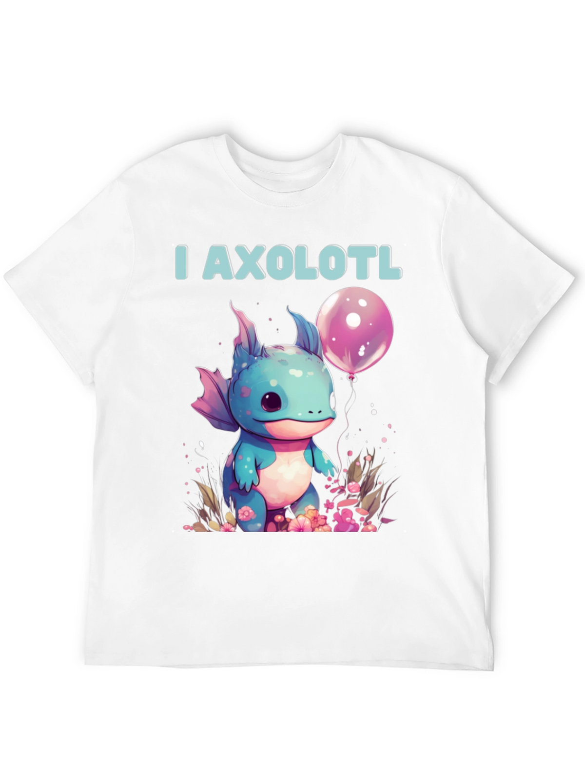I Axolotl T-Shirt: Cute Amphibian with Balloon