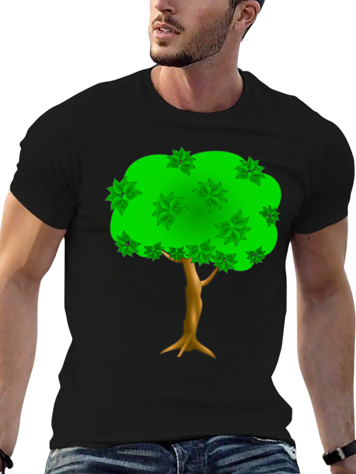 Natures Embrace Tee: Tree Graphic Black T-Shirt
